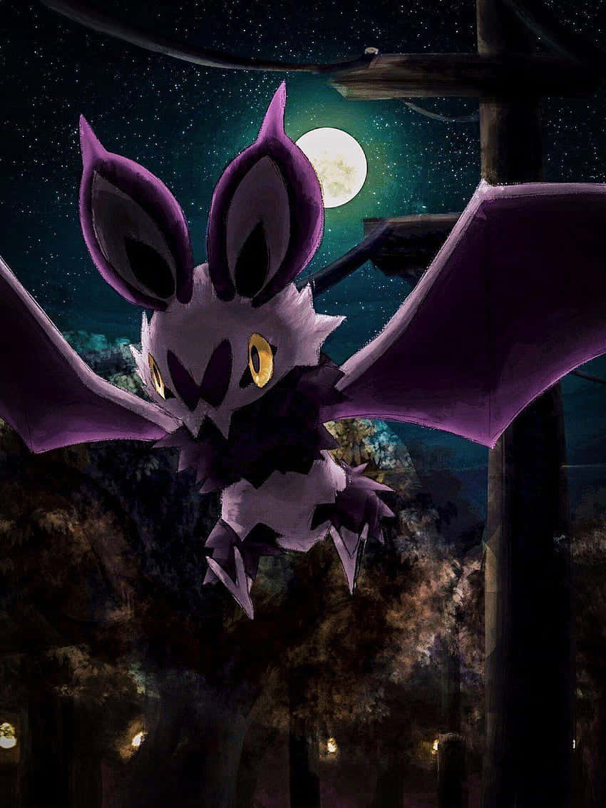 Noibat, starry night, forest, SD Phone Wallpaper