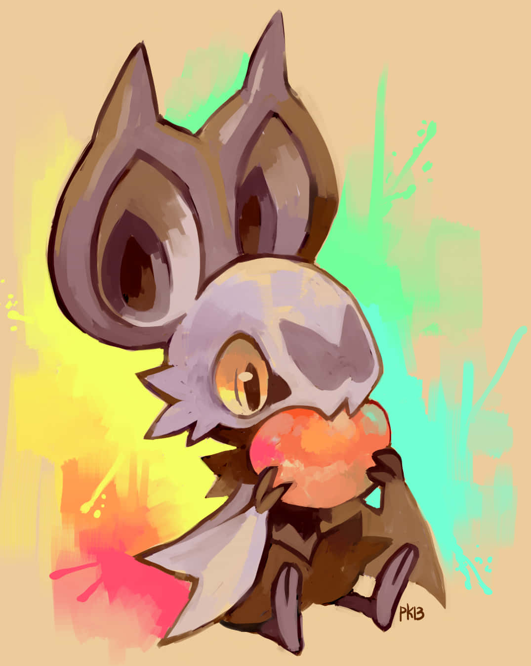 Noibat, glowing orb, yellow green, HD Phone Wallpaper