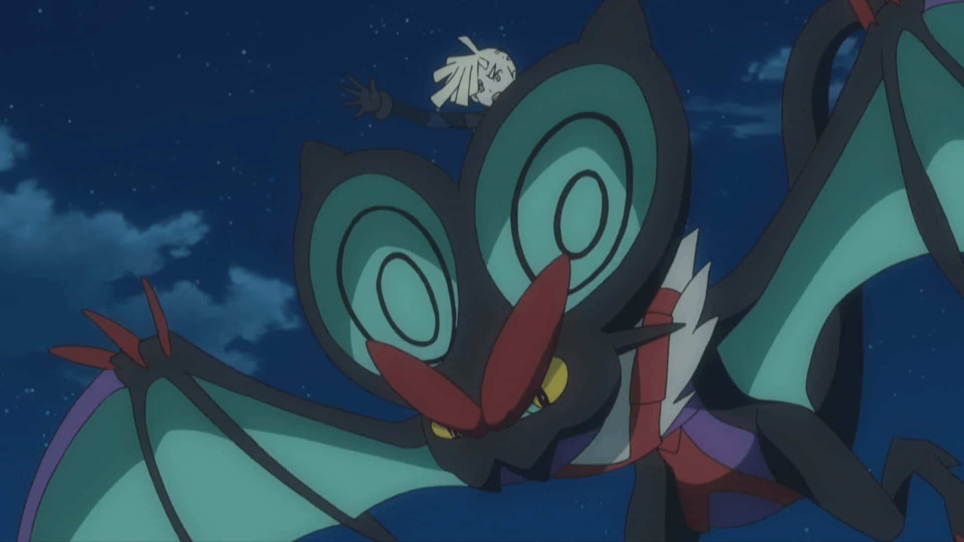 Noivern, teal and black, red horns, Full HD Desktop Wallpaper