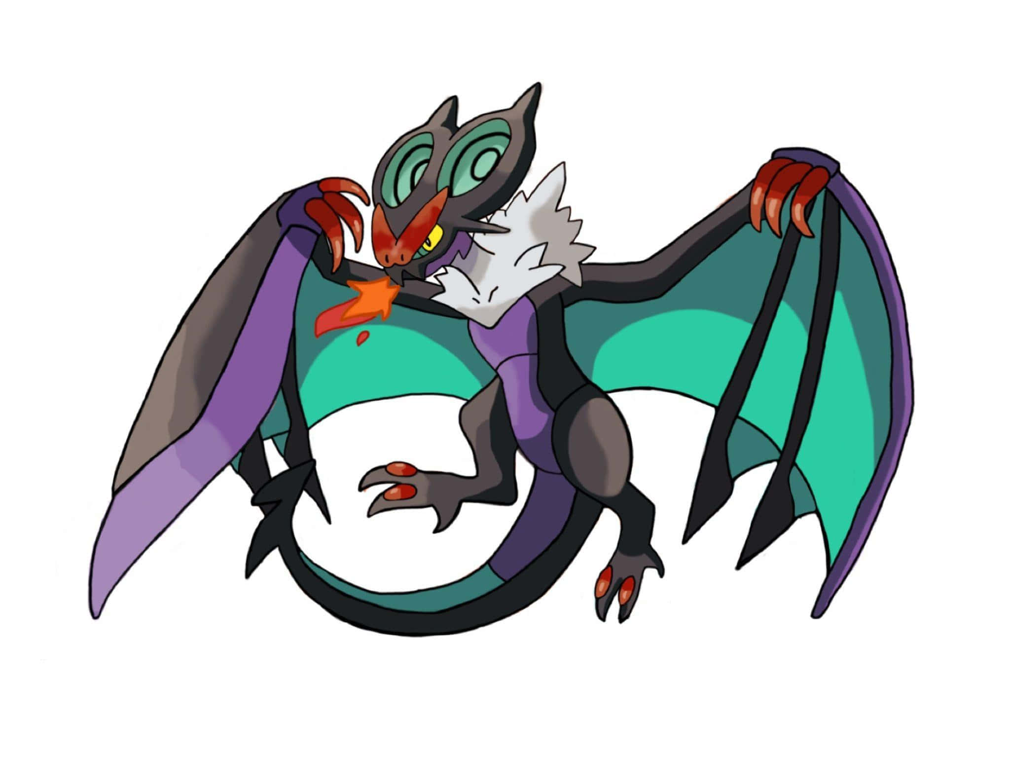 Noivern, teal, purple, Full HD Desktop Wallpaper