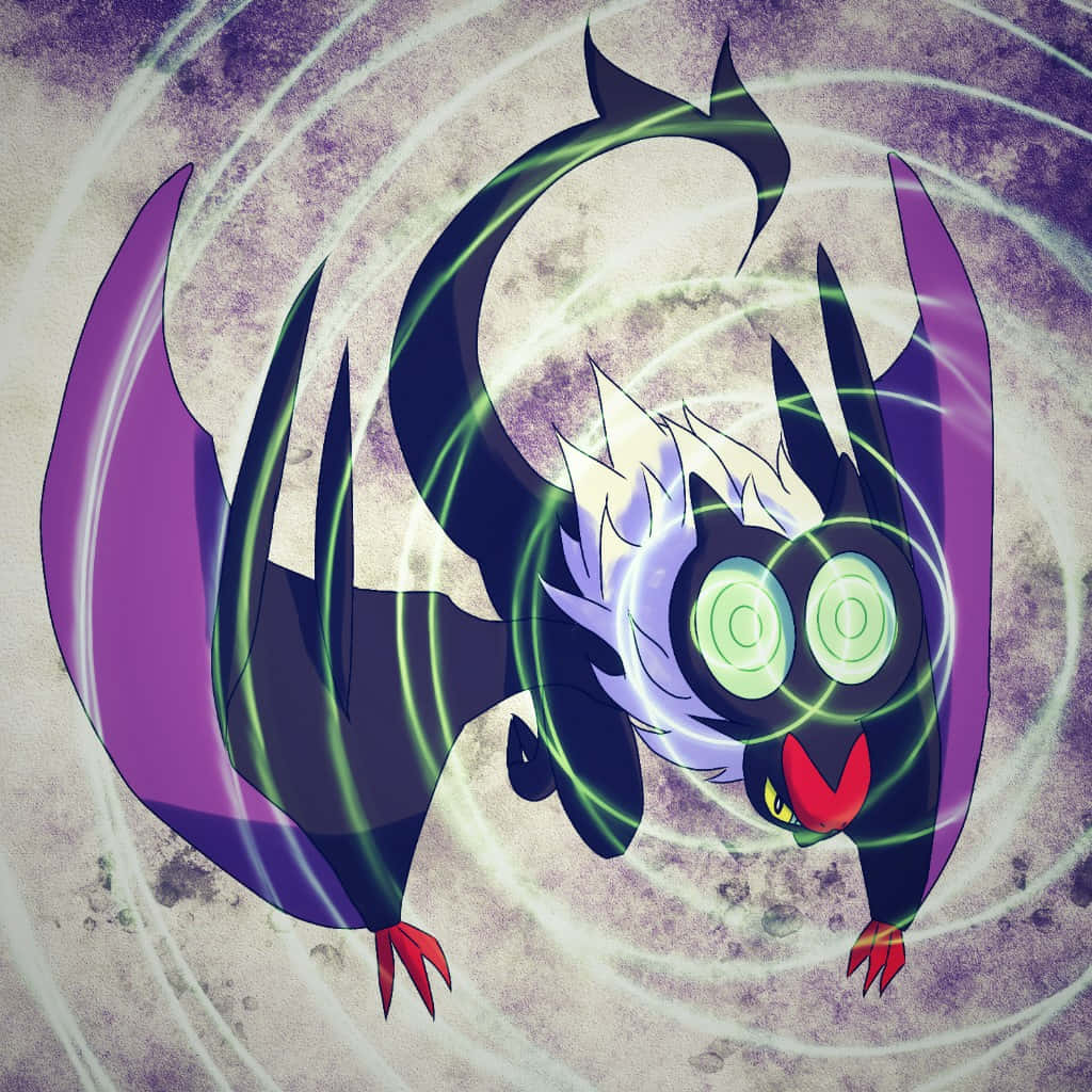 Noivern, dark purple, glowing green eyes, SD Desktop Wallpaper