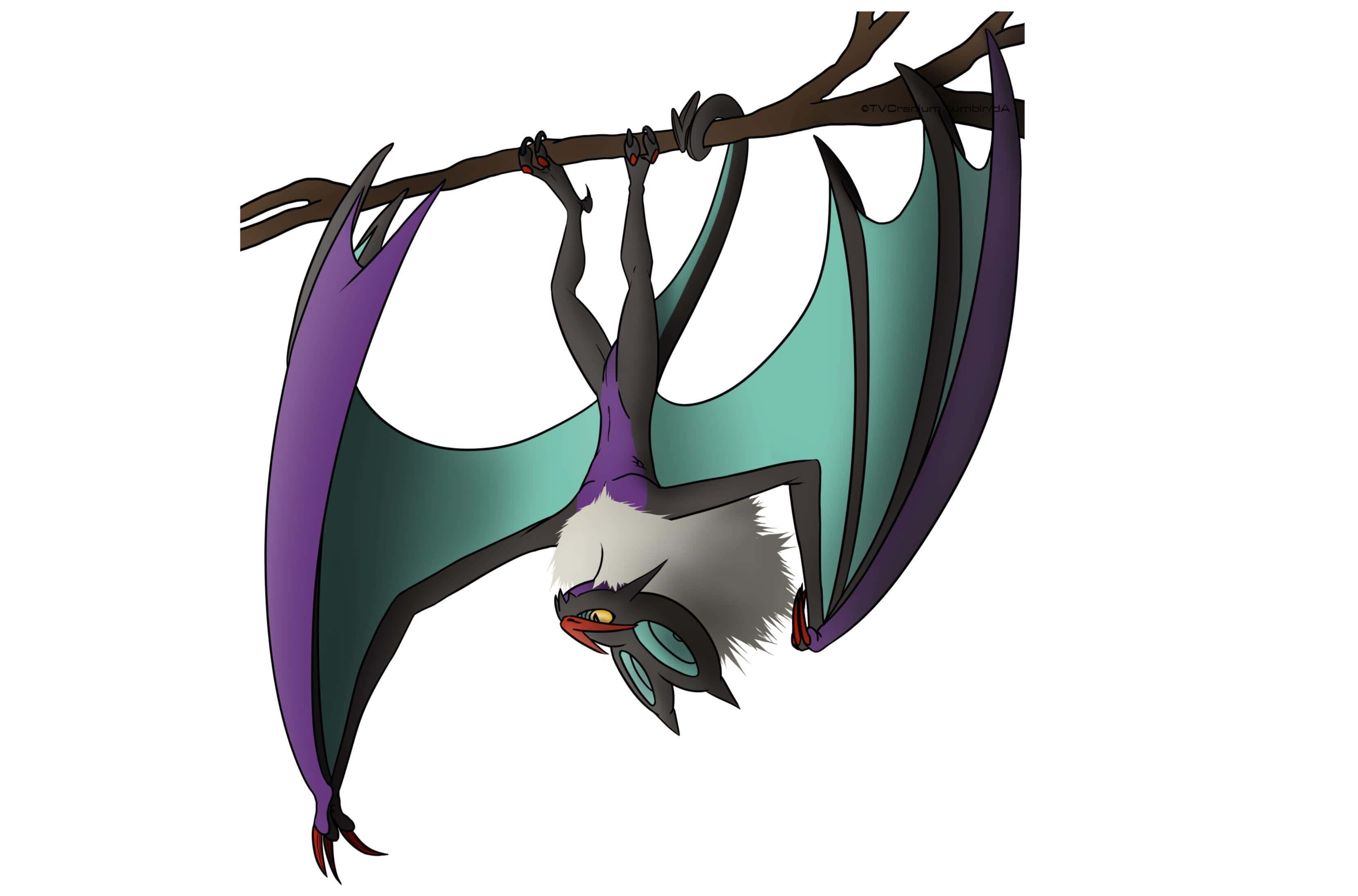 Noivern, purple, teal, 2K Desktop Wallpaper