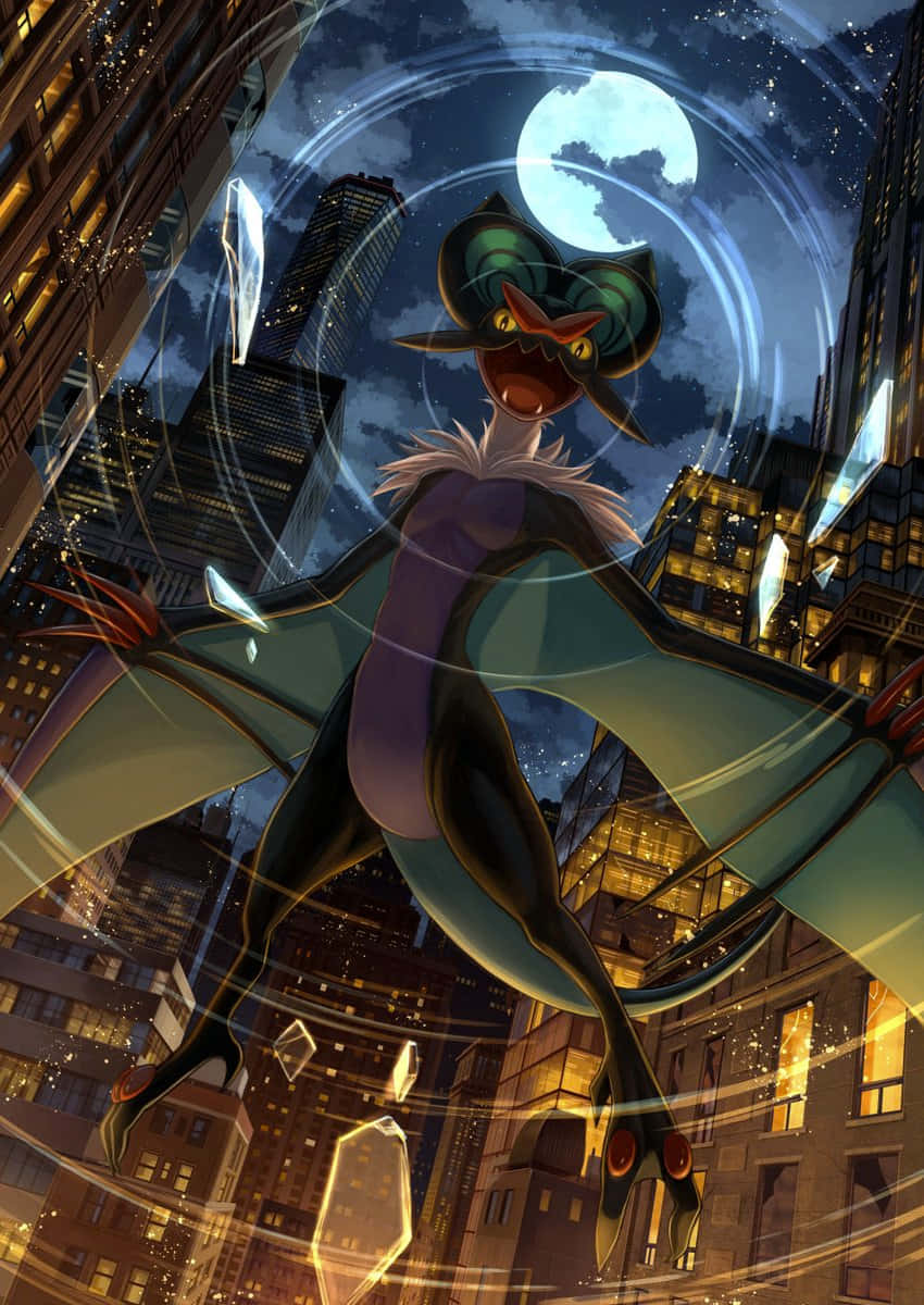 Noivern, dark blue, purple, SD Phone Wallpaper