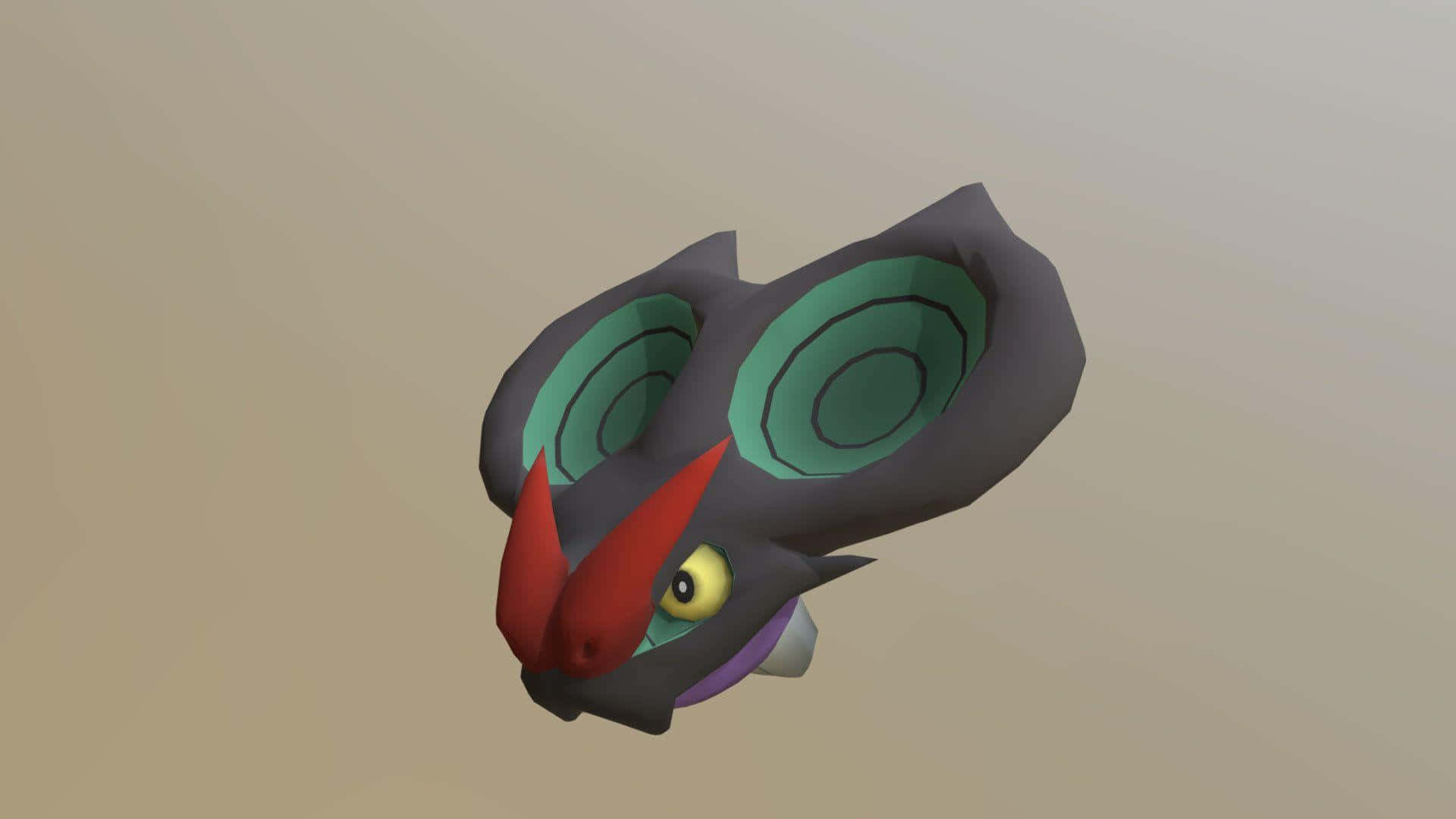 Noivern, dark gray, green spiral ears, Full HD Desktop Wallpaper