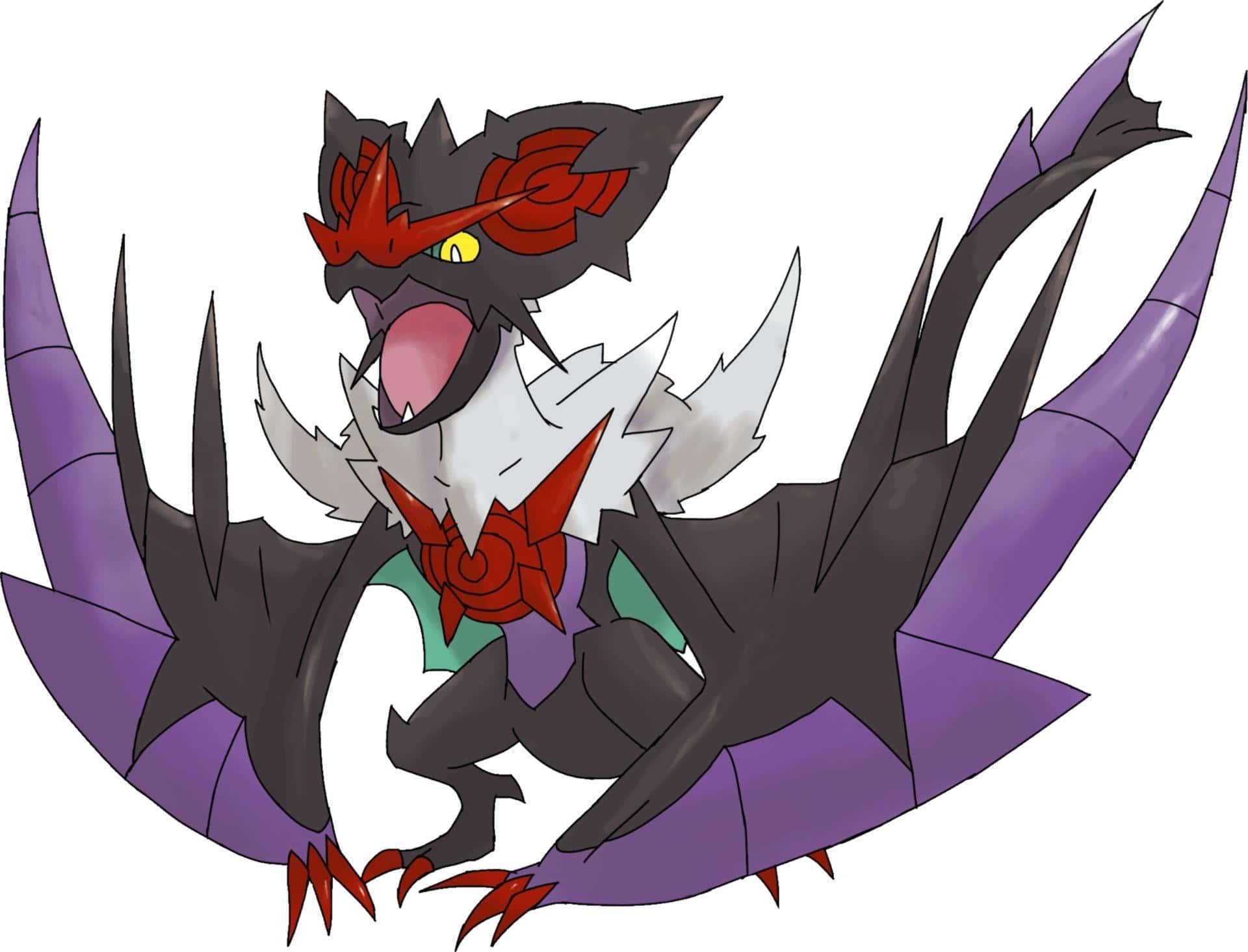 Noivern, purple wings, red accents, Full HD Desktop Wallpaper