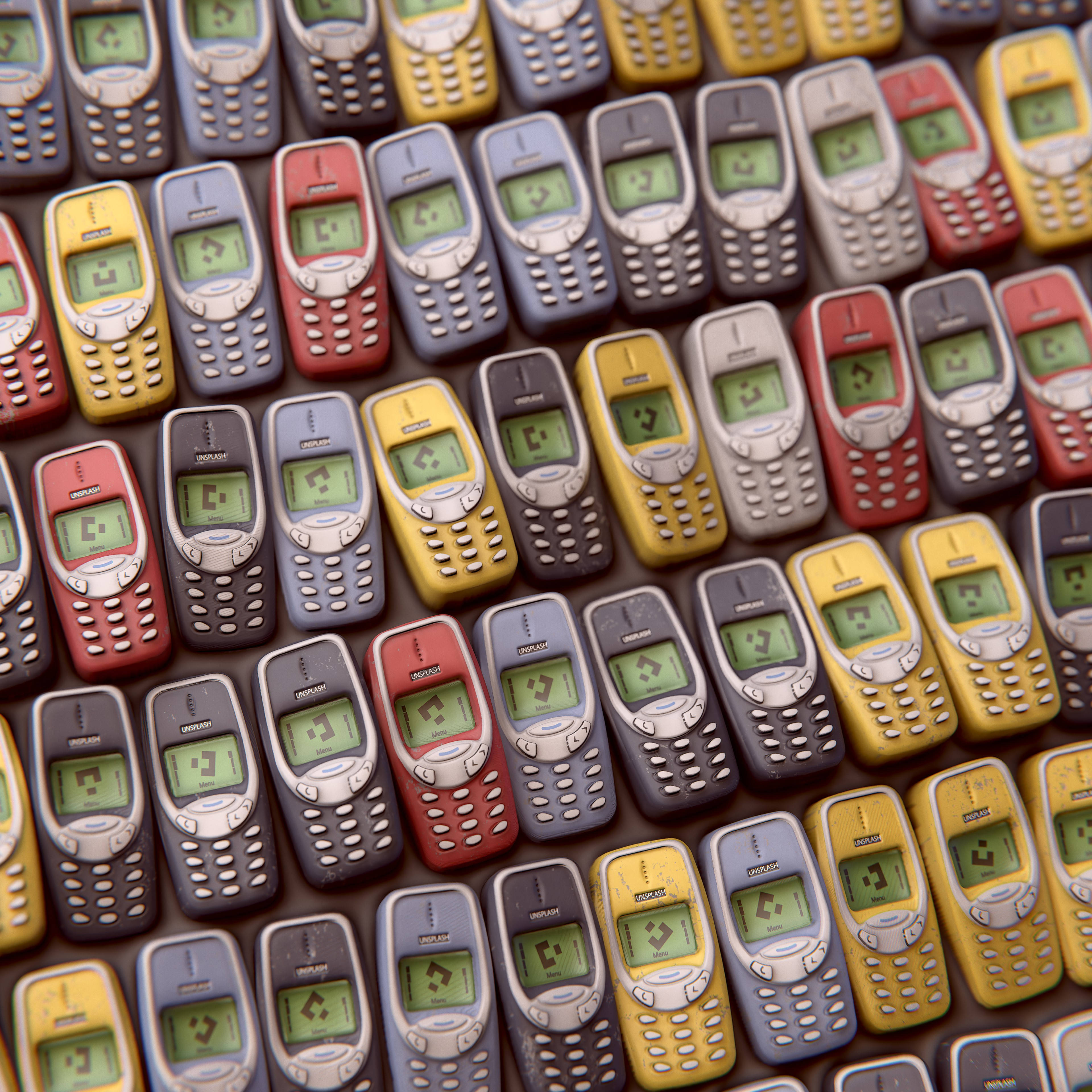 Nokia 3310, keypad phones, red, 4K Desktop Wallpaper