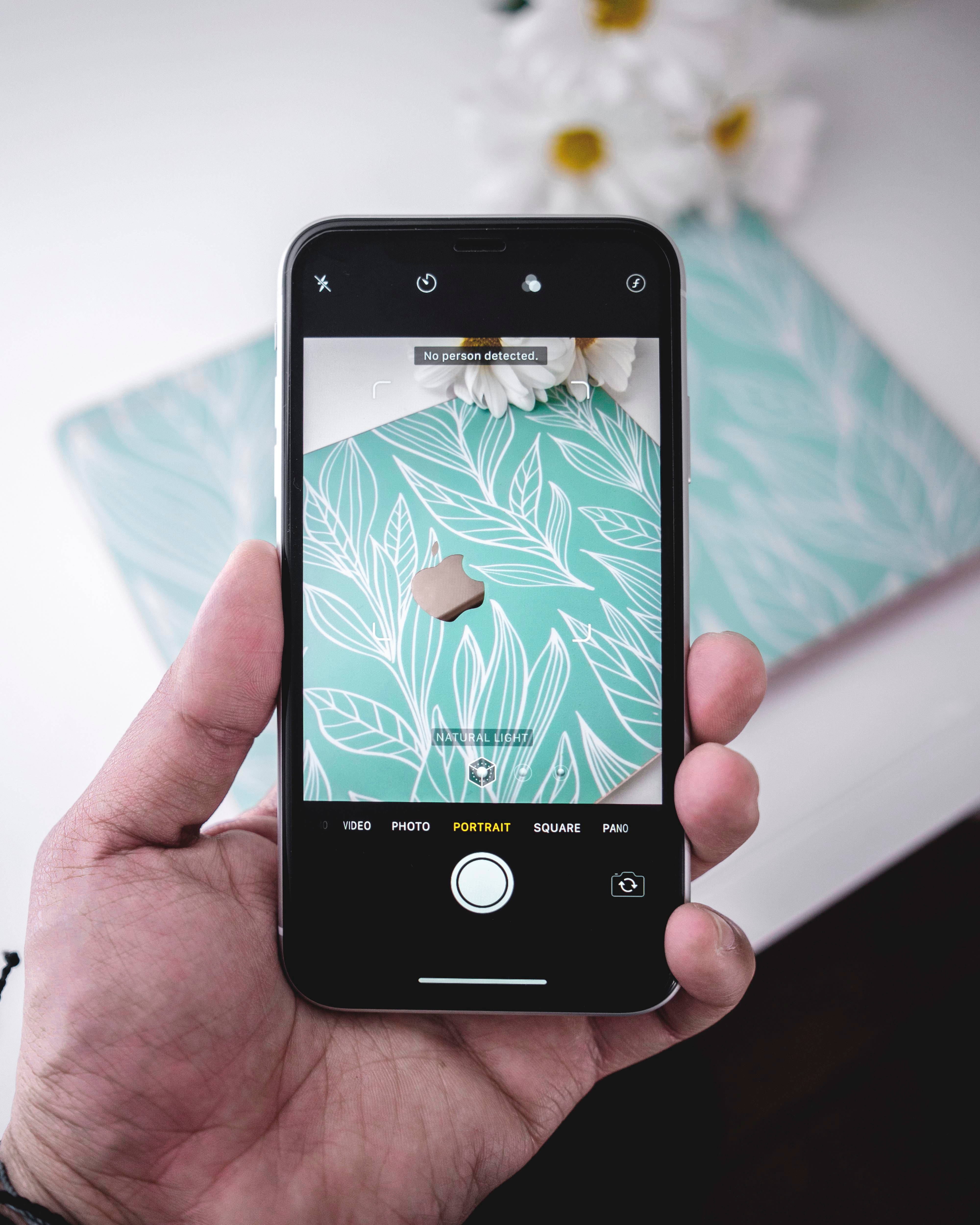 Nokia, smartphone, teal leaf-patterned notebook, 4K Phone Wallpaper
