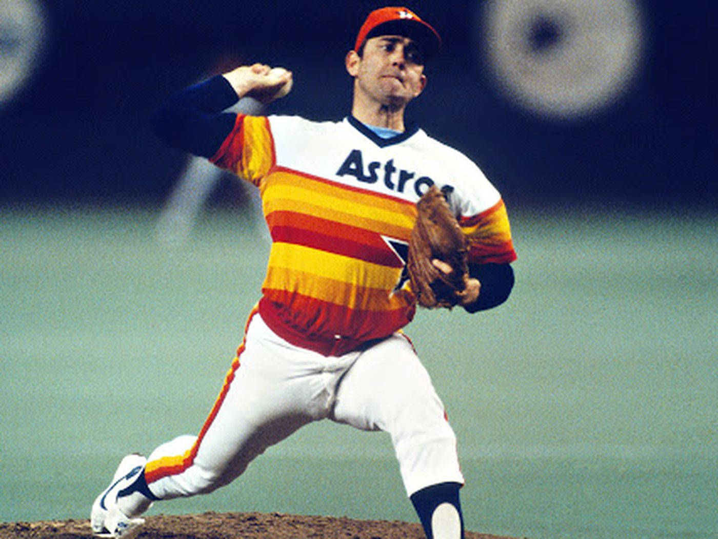 Nolan Ryan, white and orange jersey, retro Astros uniform, HD Desktop Wallpaper