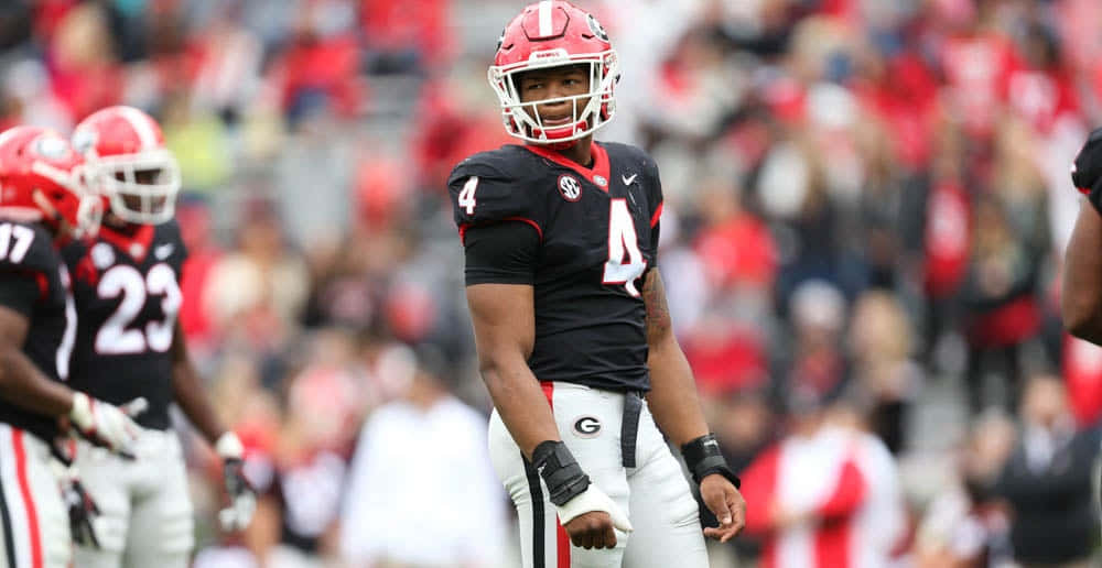 Nolan Smith, football quarterback, black and red uniform, SD Desktop Wallpaper