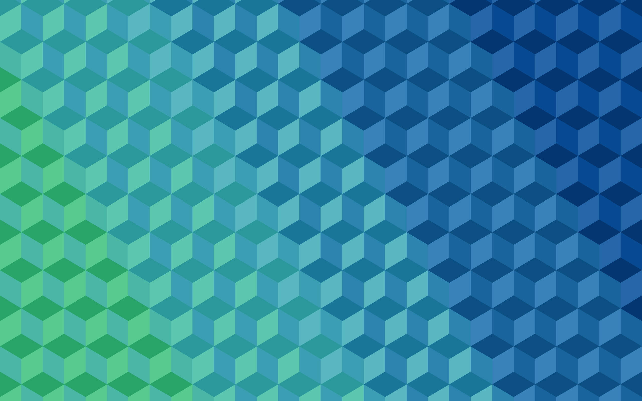 colorful cubes, 3d cubes, gradient blues and greens, 2K Desktop Wallpaper