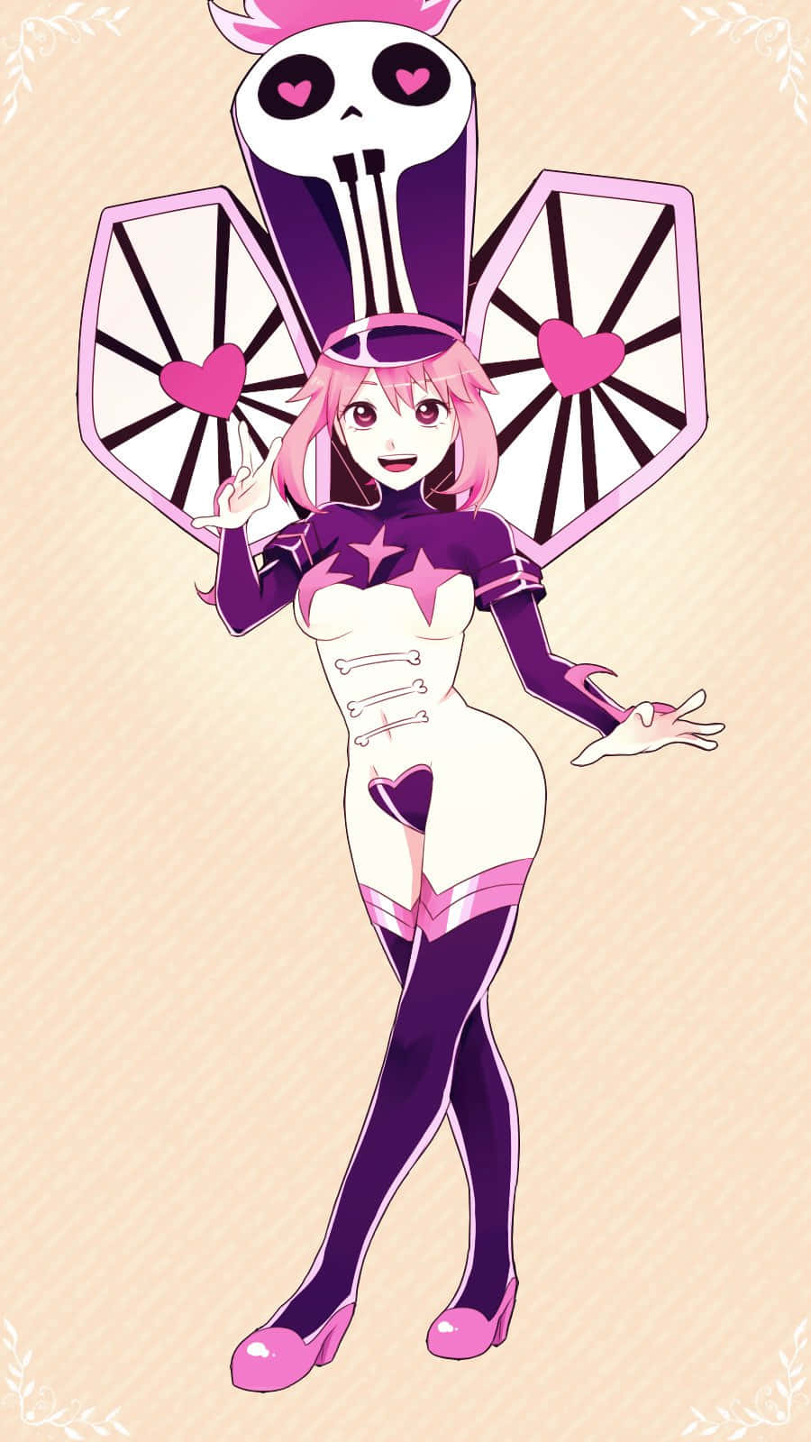 Nonon Jakuzure, pink hair, skull headdress, HD Phone Wallpaper