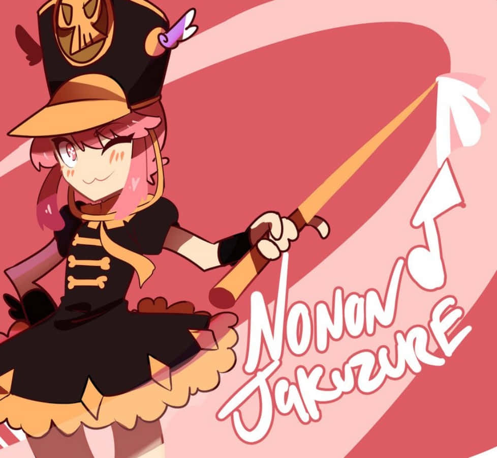 Nonon Jakuzure, pink hair, pirate hat, SD Desktop Wallpaper