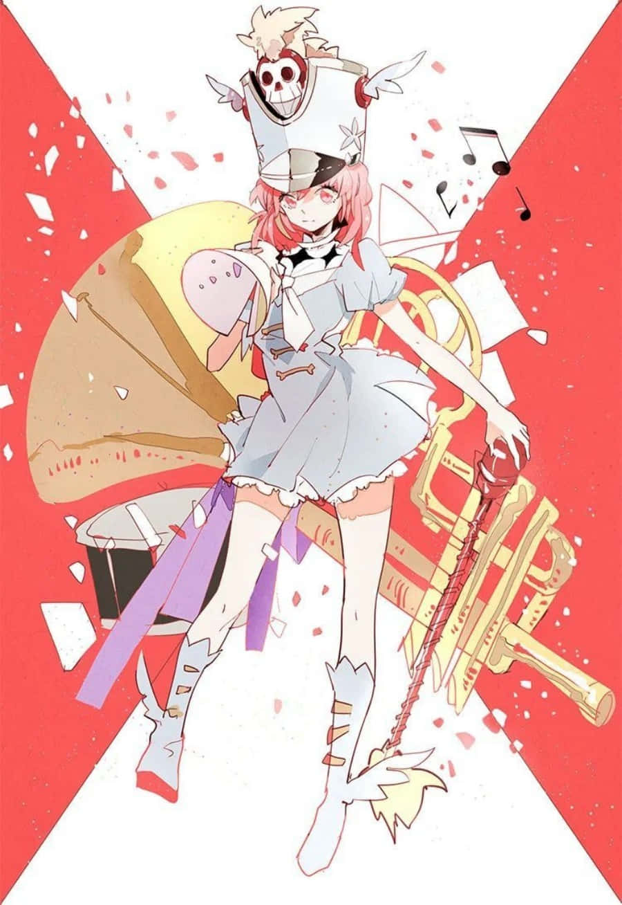 Nonon Jakuzure, pink-haired, skull-topped hat, HD Phone Wallpaper