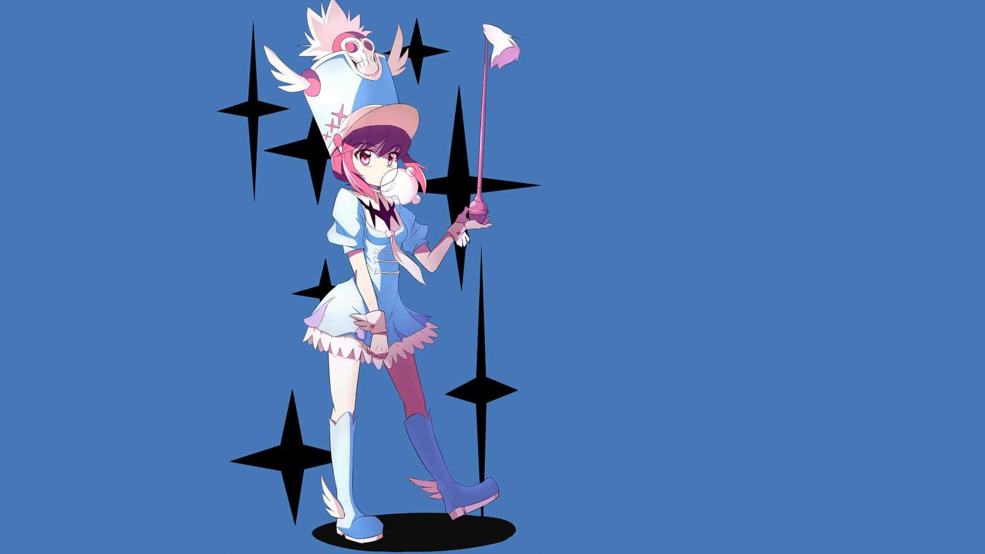 Nonon Jakuzure, maid outfit, wand, Full HD Desktop Wallpaper