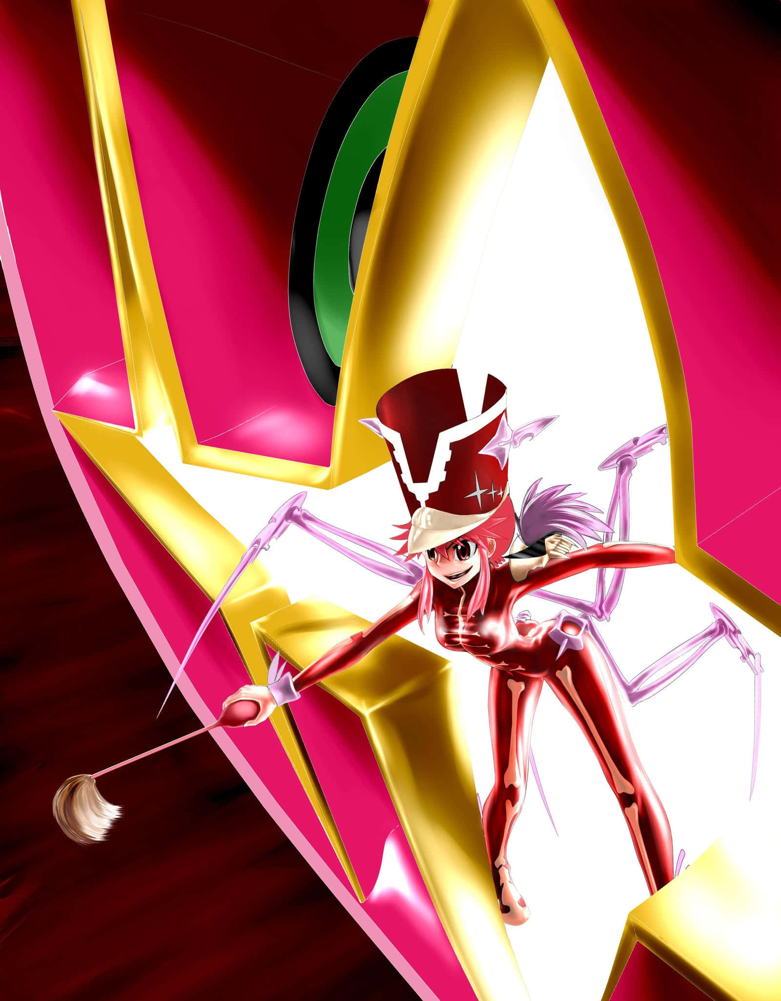 Nonon Jakuzure, red suit, top hat, Full HD Phone Wallpaper