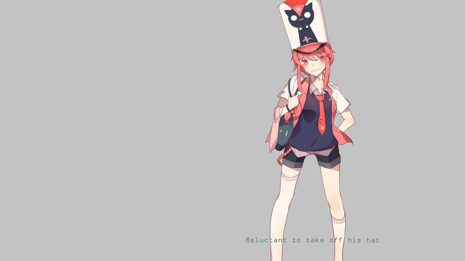 Nonon Jakuzure, red hair, cat-faced hat, HD Desktop Wallpaper