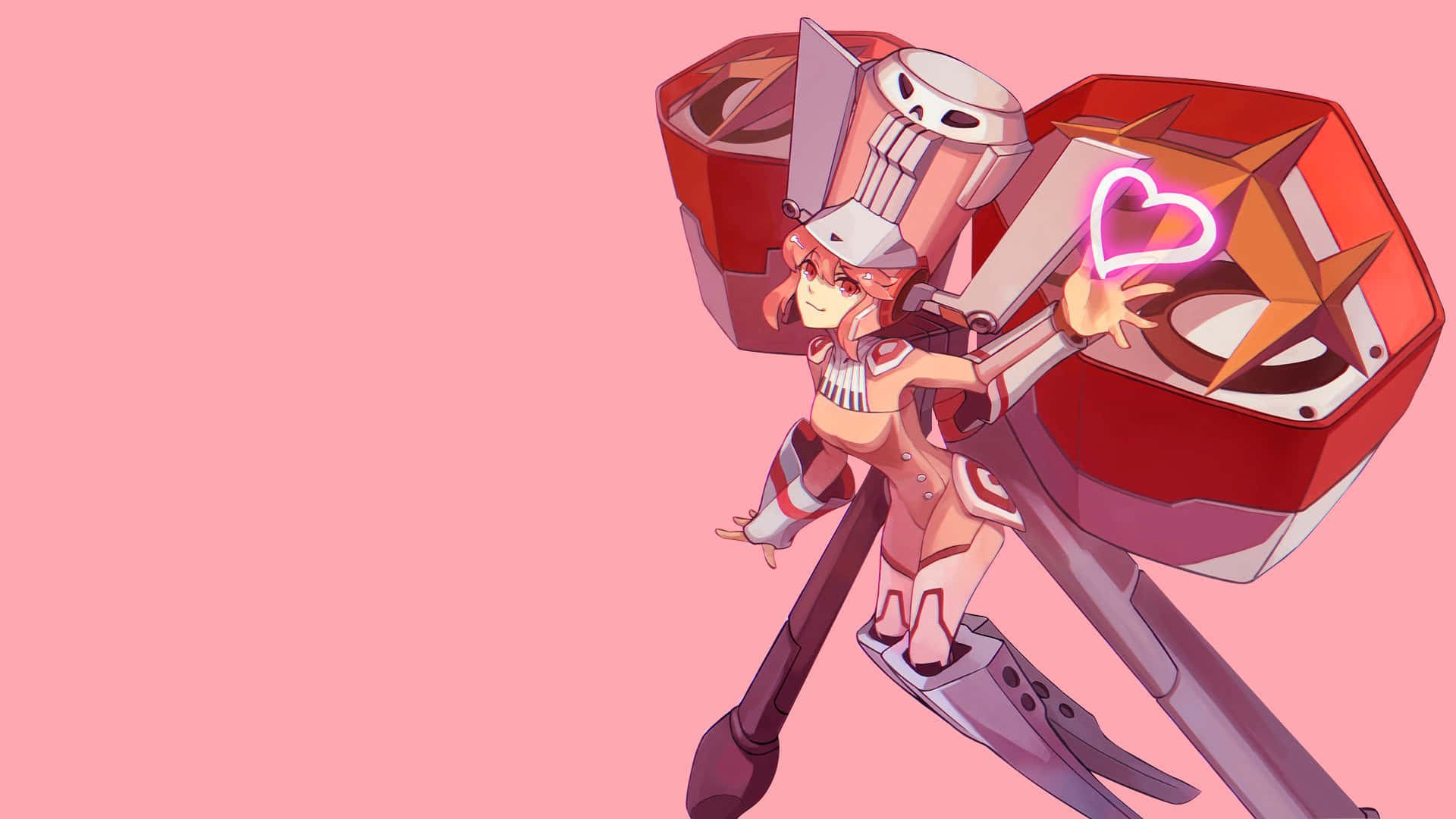 Nonon Jakuzure, red hair, giant red hammer, Full HD Desktop Wallpaper