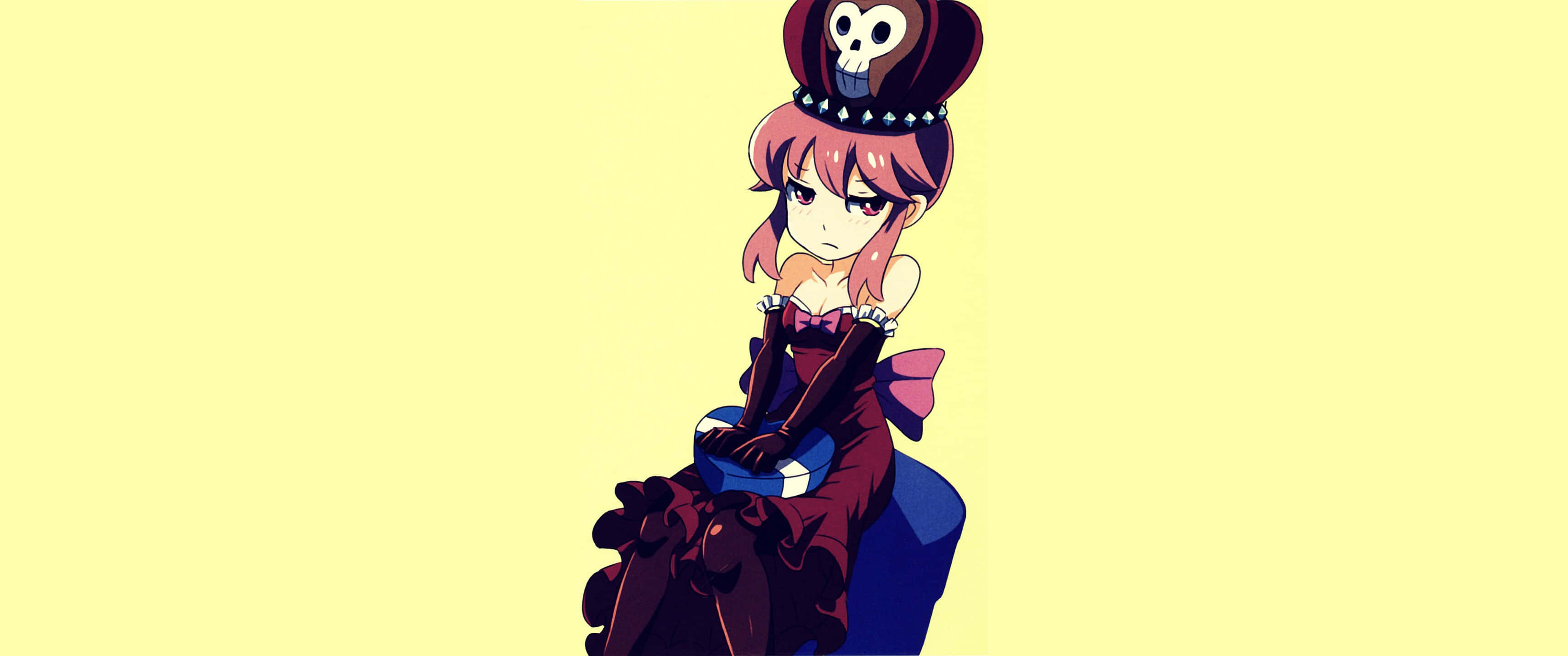 Nonon Jakuzure, pink hair, skull-topped hat, 2K Desktop Wallpaper