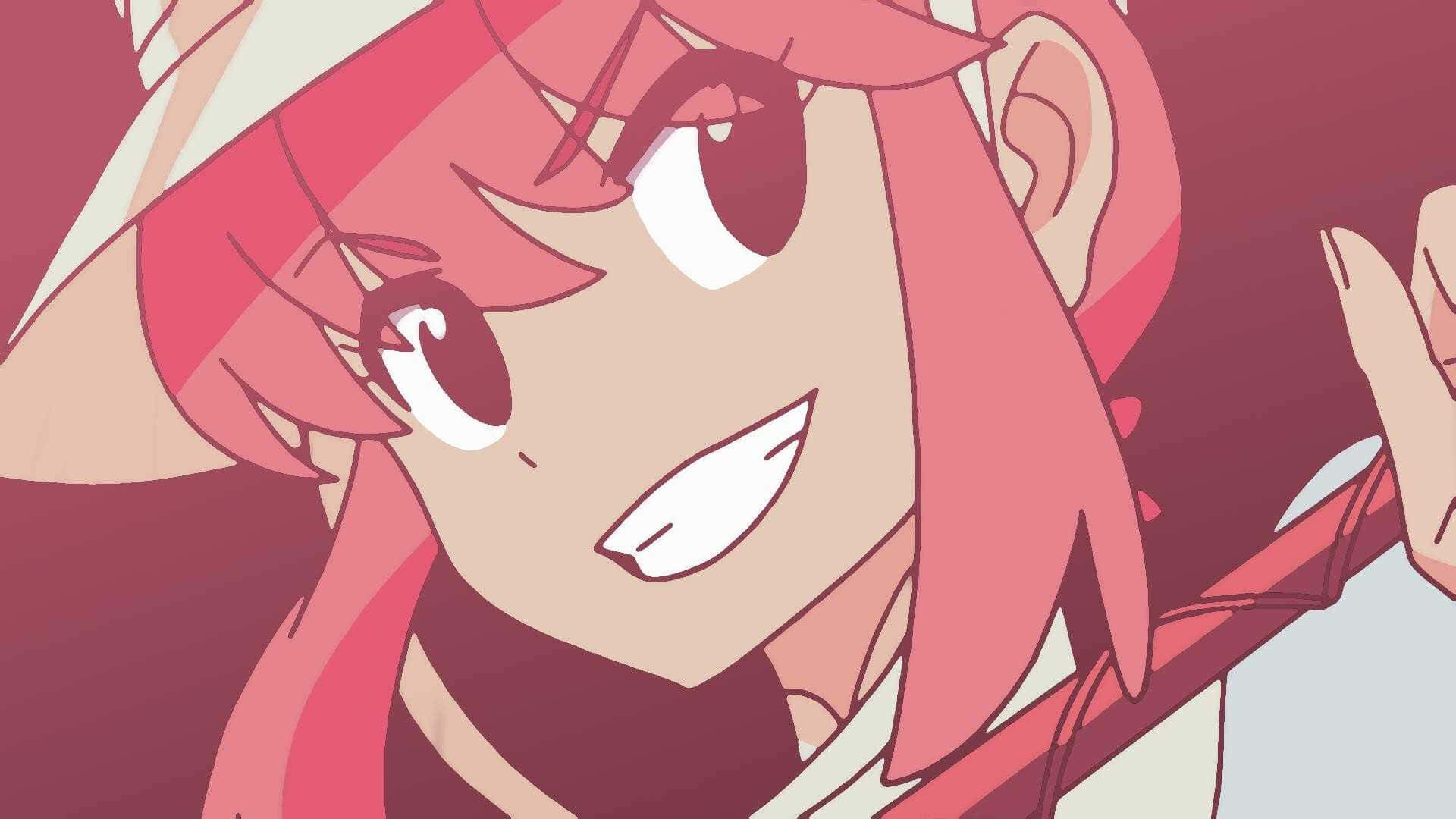 Nonon Jakuzure, pink hair, wide eyes, Full HD Desktop Wallpaper