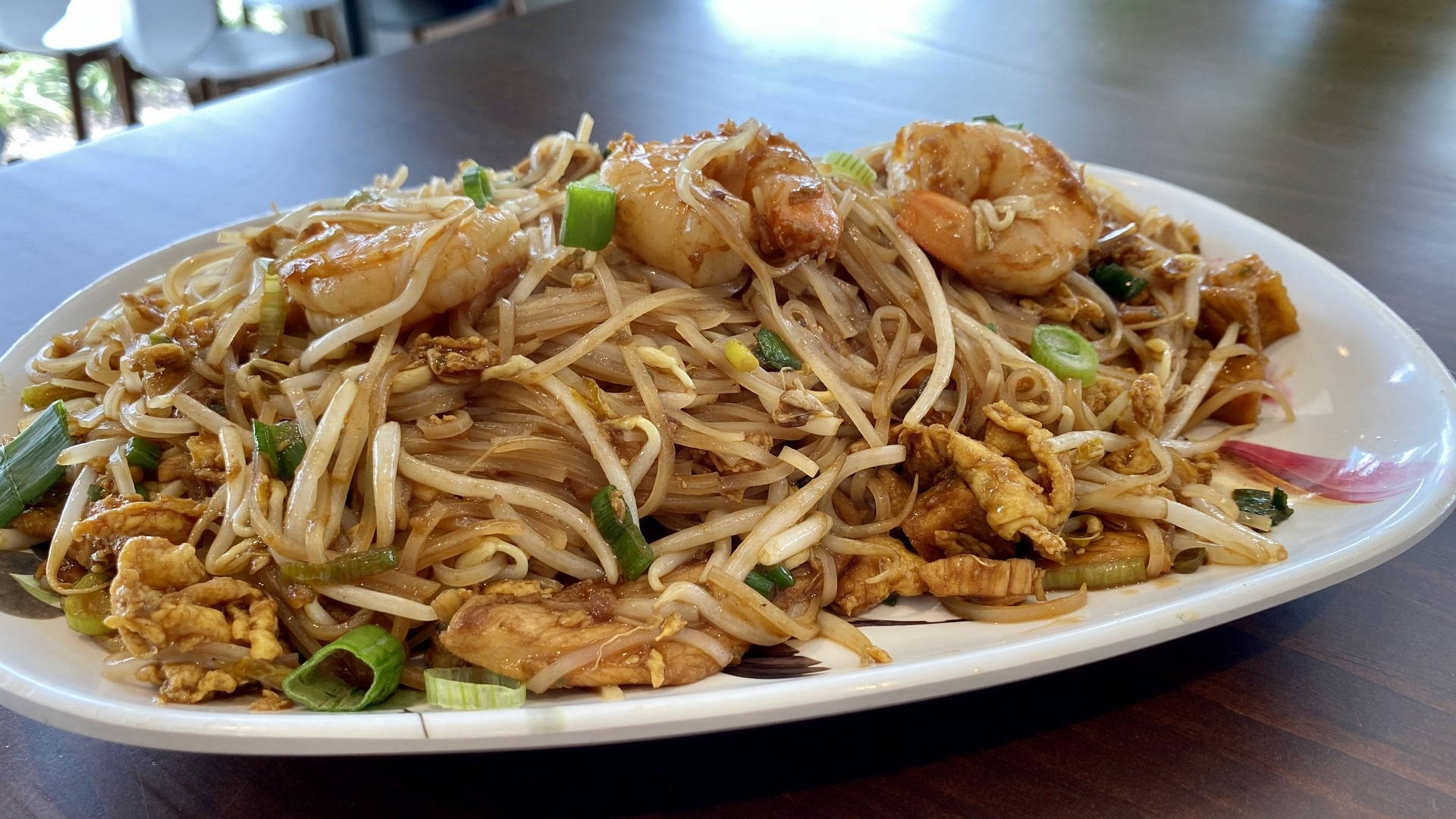 Pad Thai, rice noodles, shrimp, Full HD Desktop Wallpaper