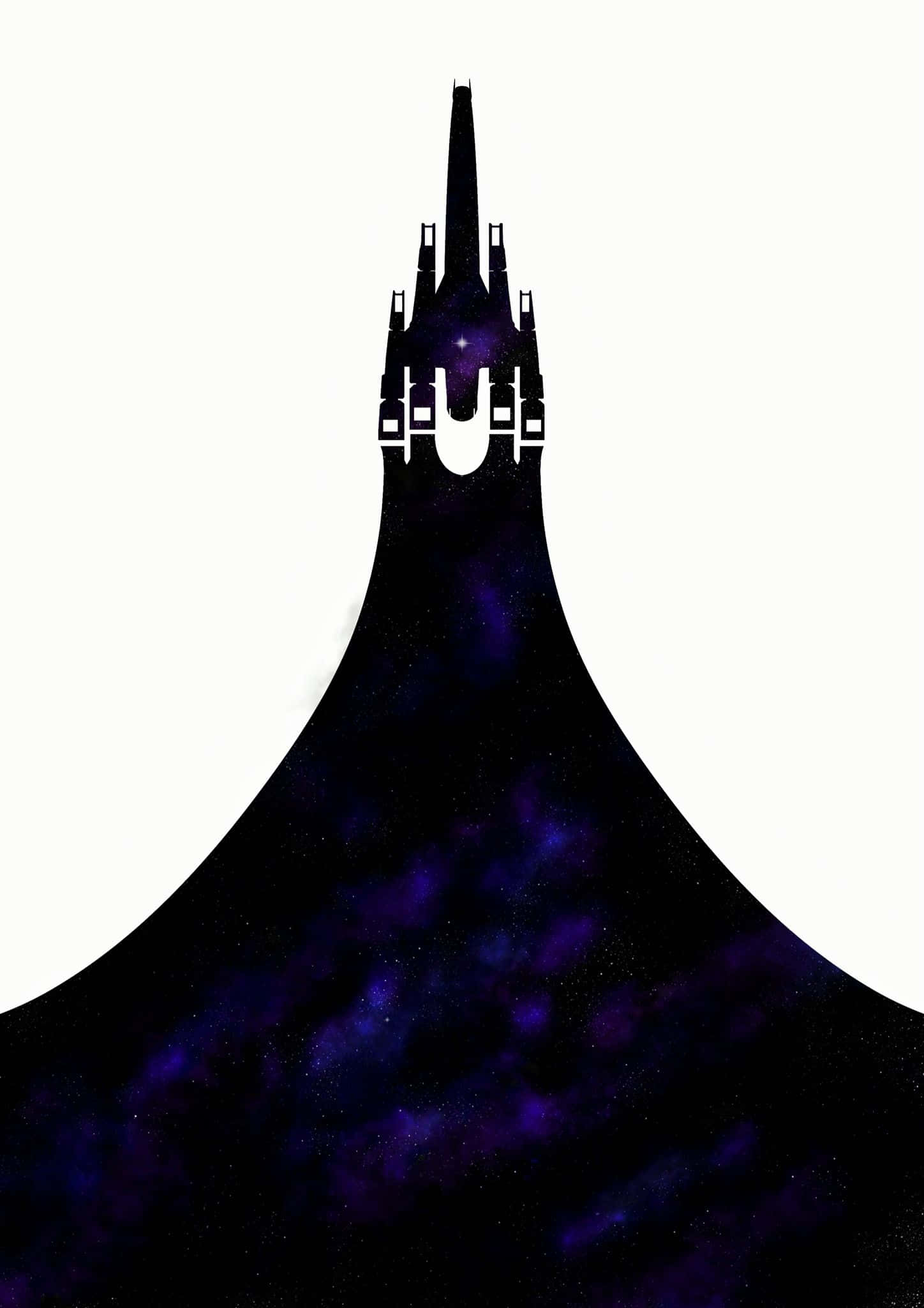 Normandy SR-2, futuristic castle, starry purple nebula, Full HD Phone Wallpaper