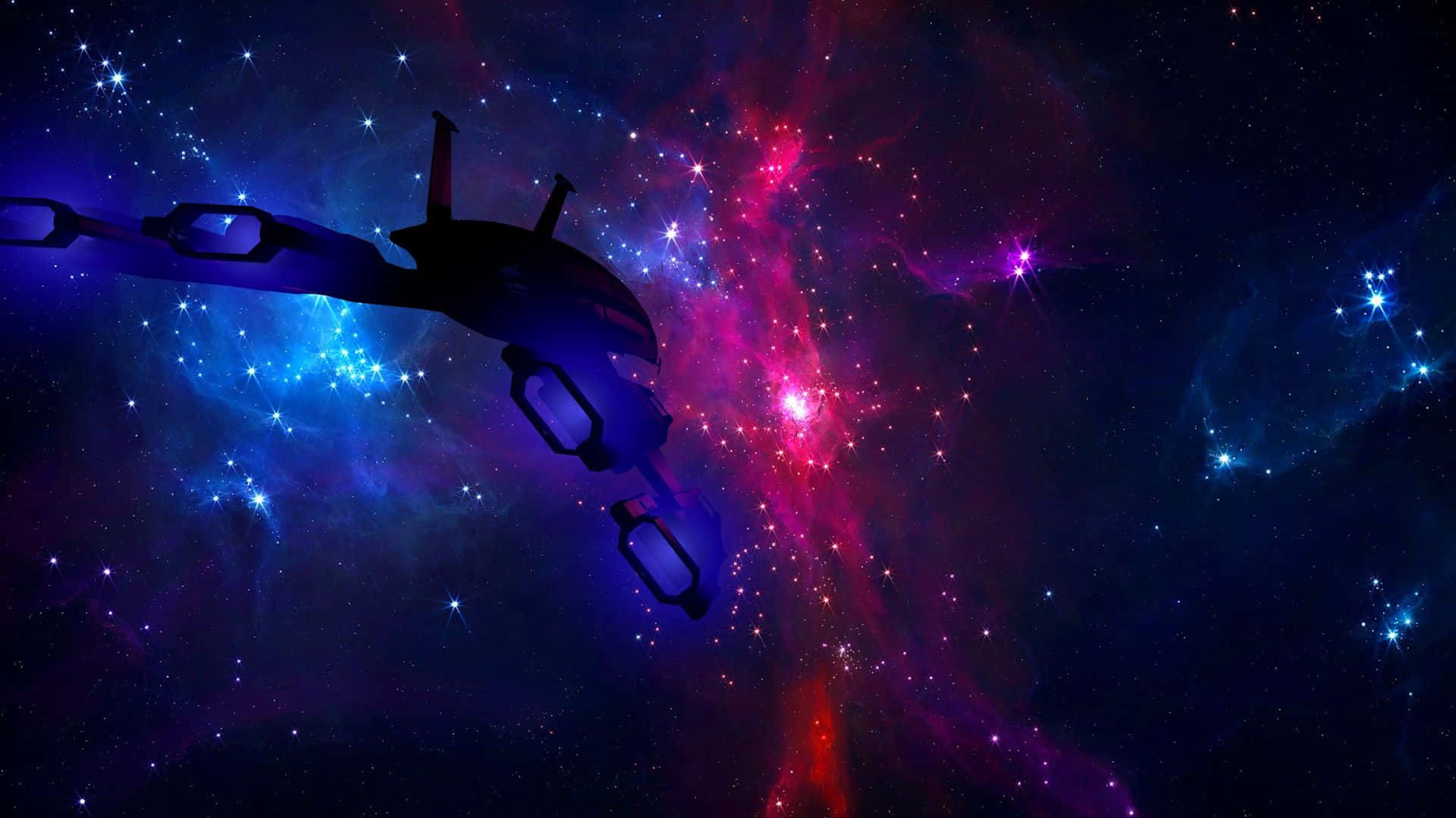Normandy SR-2, cosmic nebula, electric blues, Full HD Desktop Wallpaper