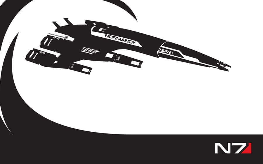 Normandy SR-2, black silhouette, minimalist style, SD Desktop Wallpaper