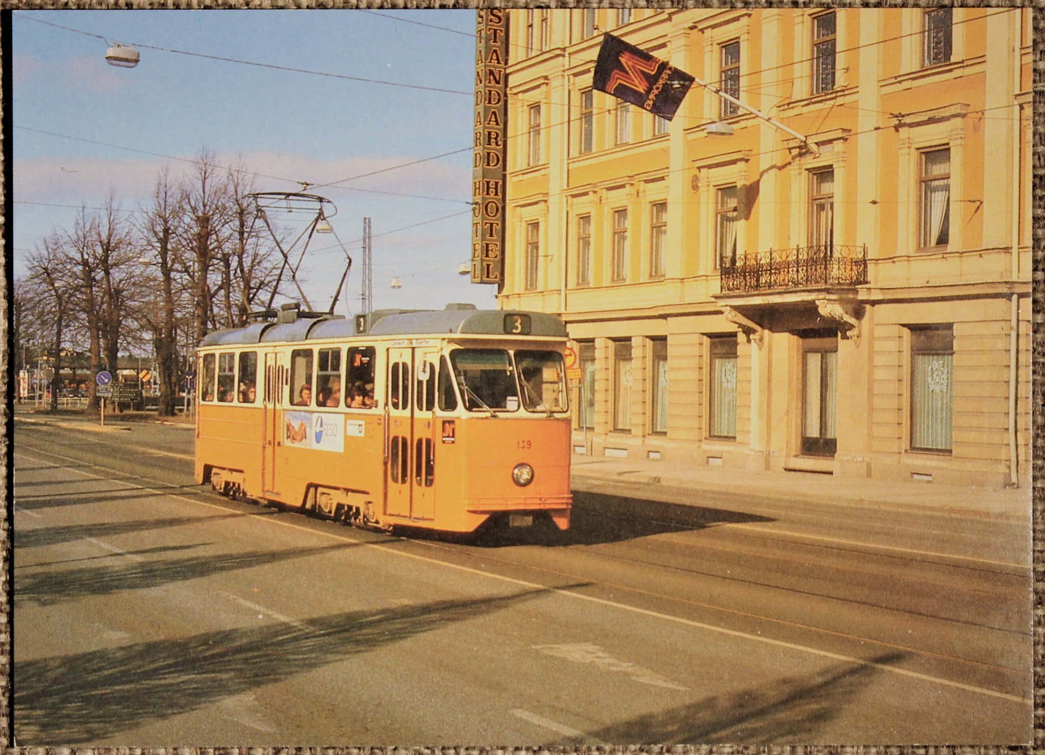 Norrköping, tramand hotel, vintage yellow tram, Full HD Desktop Wallpaper