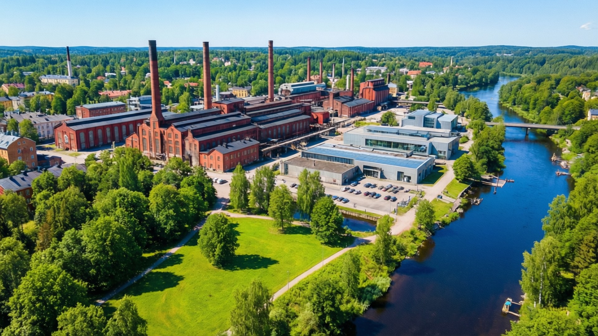 Norrköping, industrial heritage, green spaces, Full HD Desktop Wallpaper