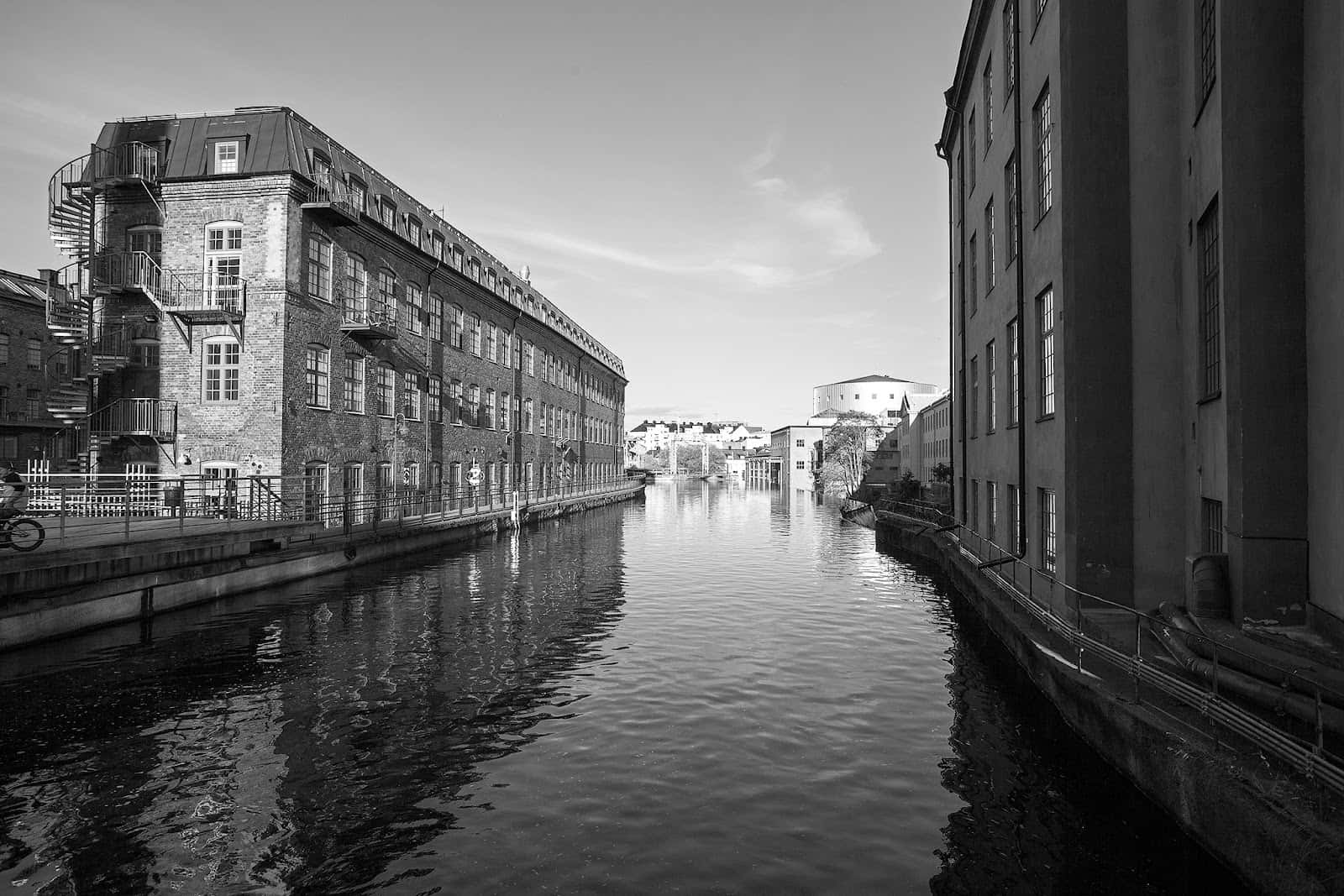 Norrköping, river, industrial buildings, HD Desktop Wallpaper