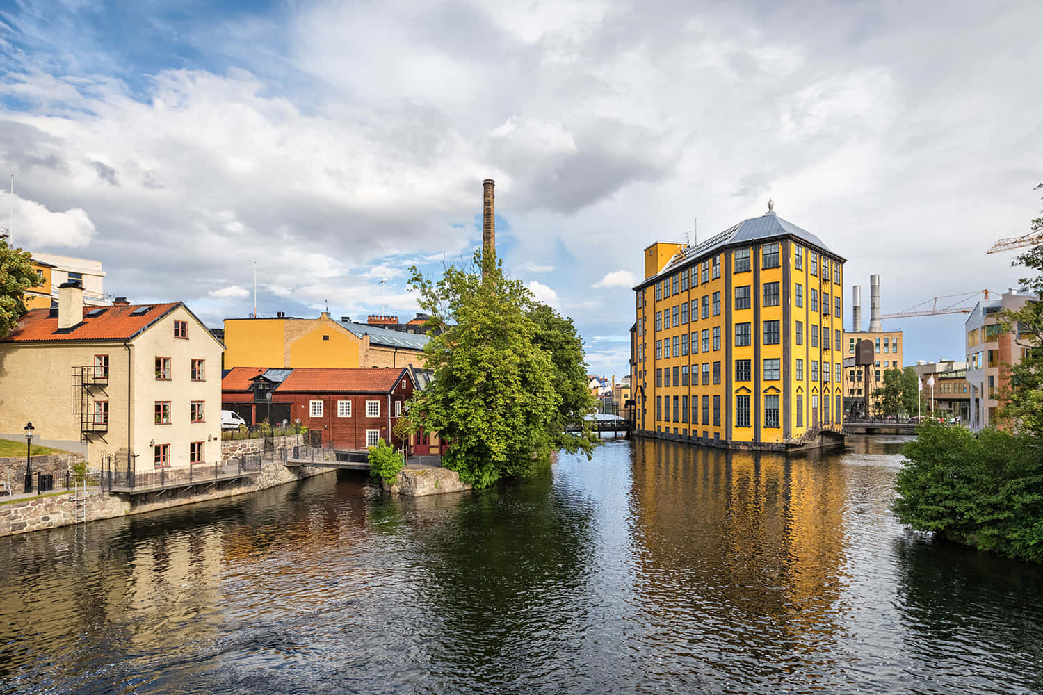 Norrköping, riverfront, industrial heritage, HD Desktop Wallpaper