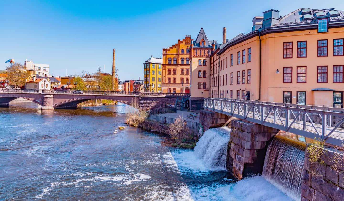 Norrköping, riverfront, industrial heritage, HD Desktop Wallpaper