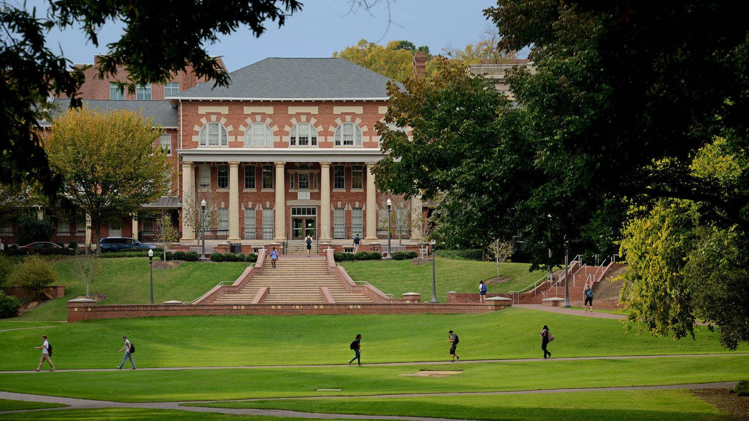 North Carolina State University, 1911 Building, red brick university building, HD Desktop Wallpaper