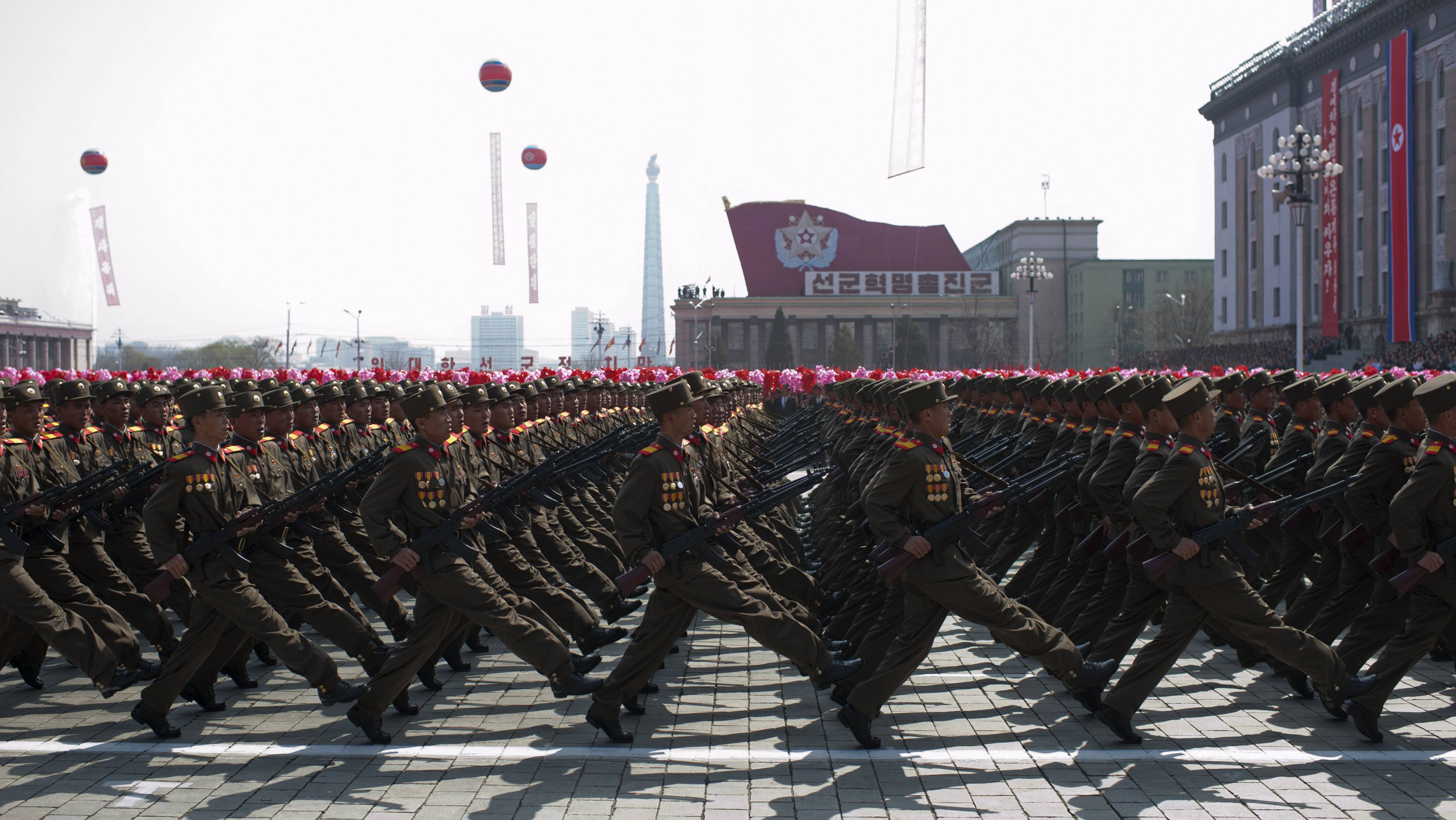 North Korea, military parade, uniformed soldiers, 4K Desktop Wallpaper