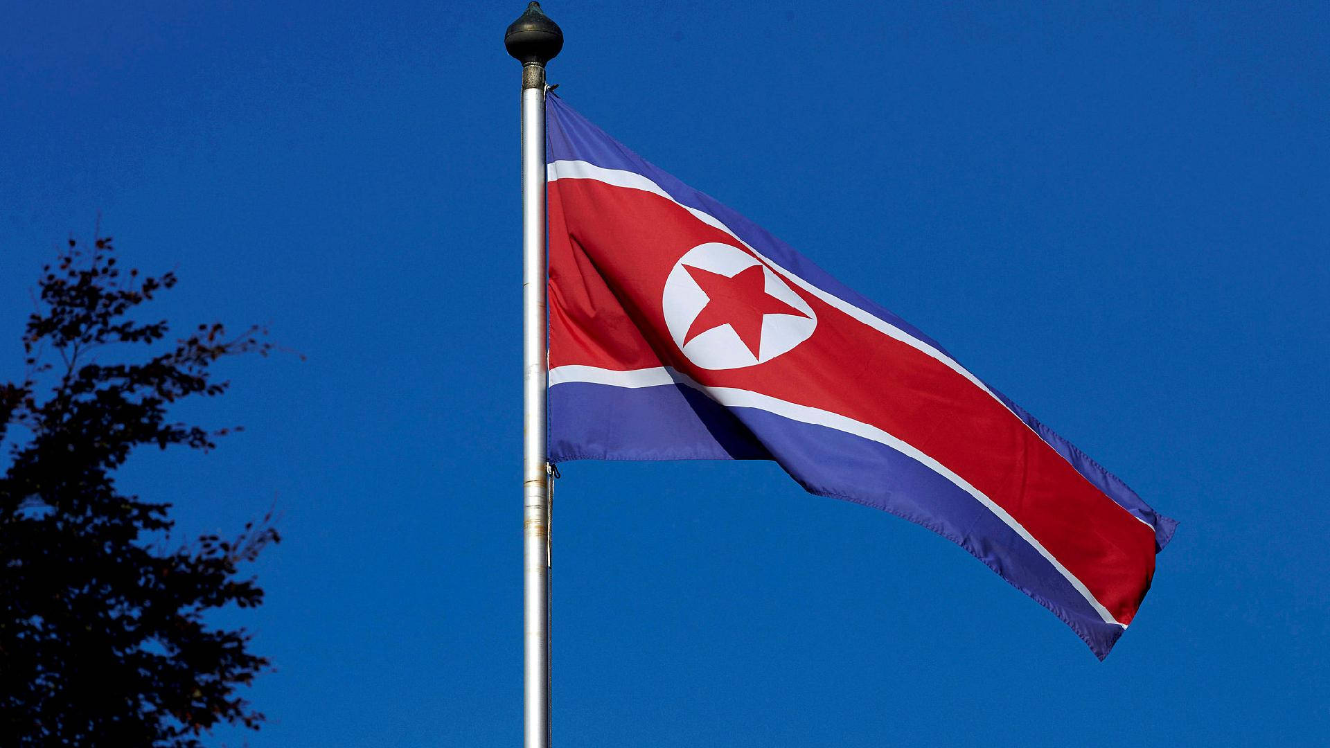 North Korea flag, red star, stripes, Full HD Desktop Wallpaper