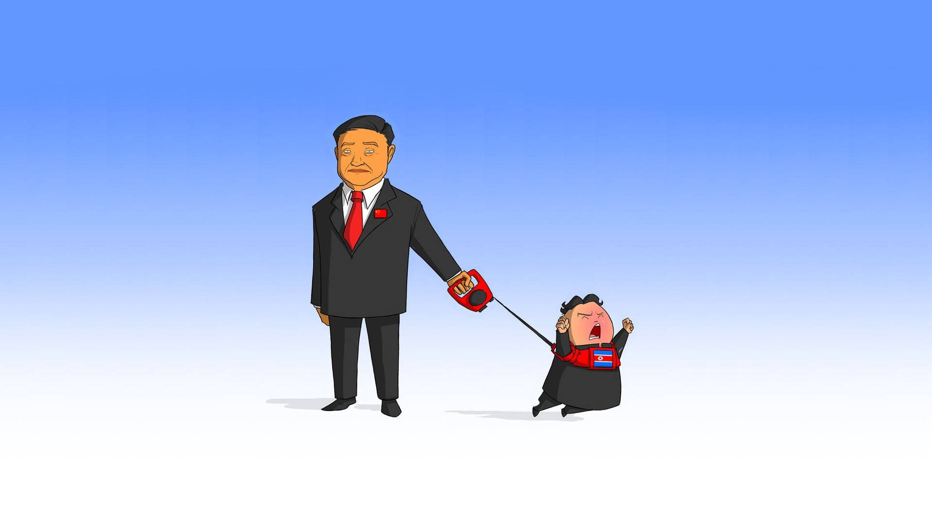North Korea, editorial cartoon, man in a suit, Full HD Desktop Wallpaper