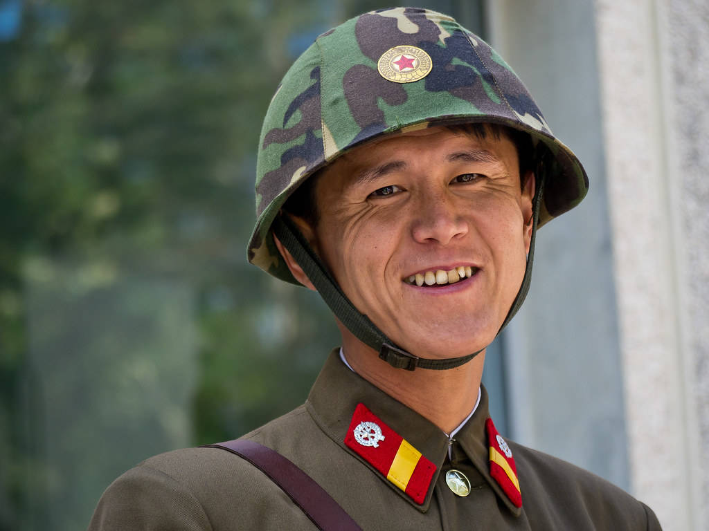 North Korea, soldier, camouflage helmet, SD Desktop Wallpaper