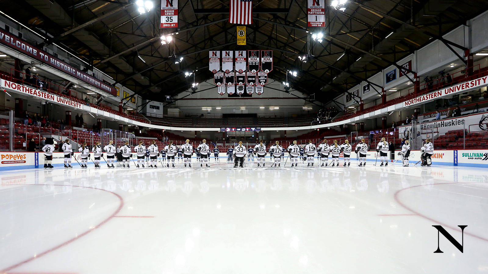 Northeastern University, hockey team, ice rink, HD Desktop Wallpaper