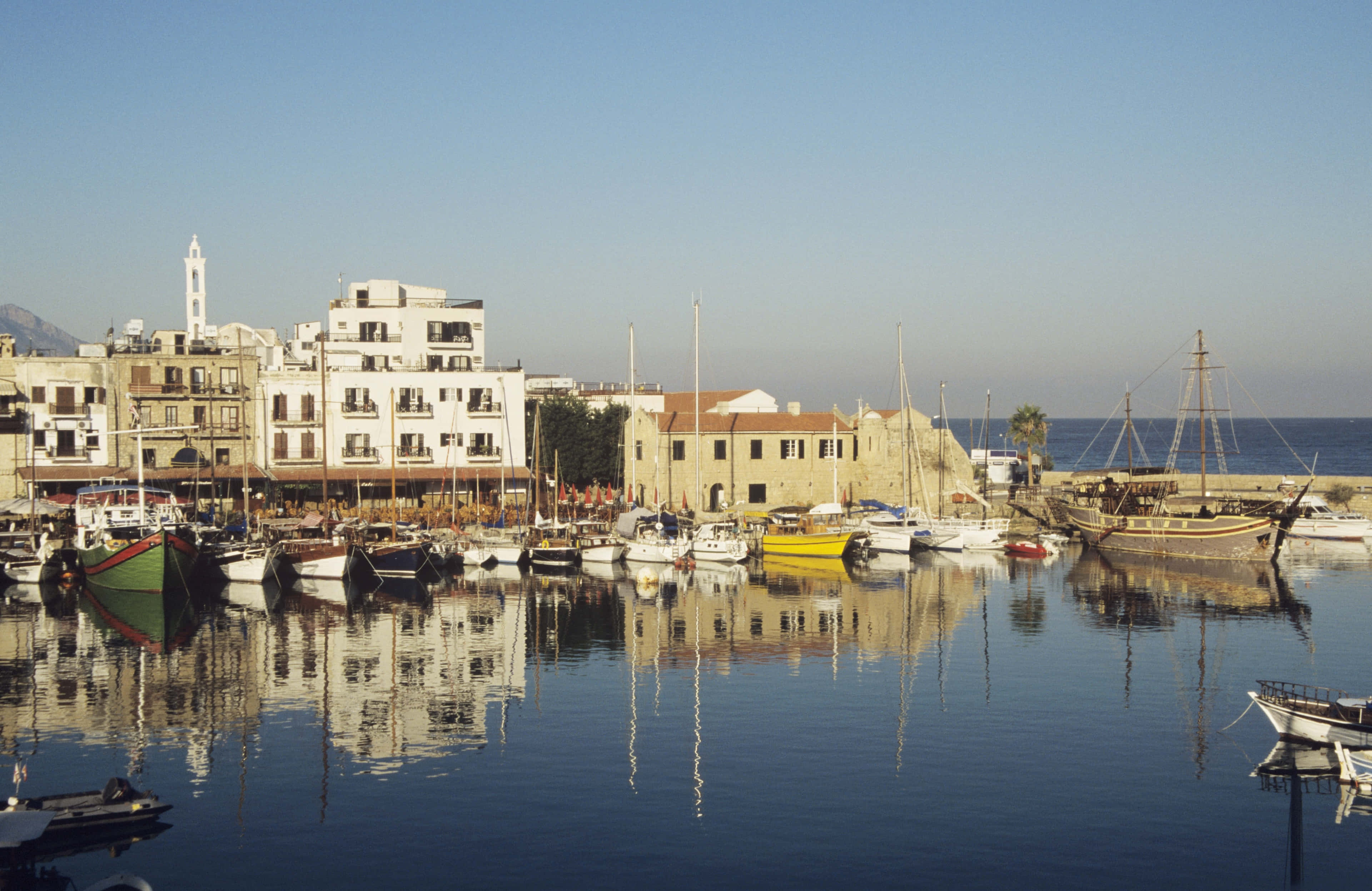 Northern Cyprus, harbor, colorful boats, 4K Desktop Wallpaper