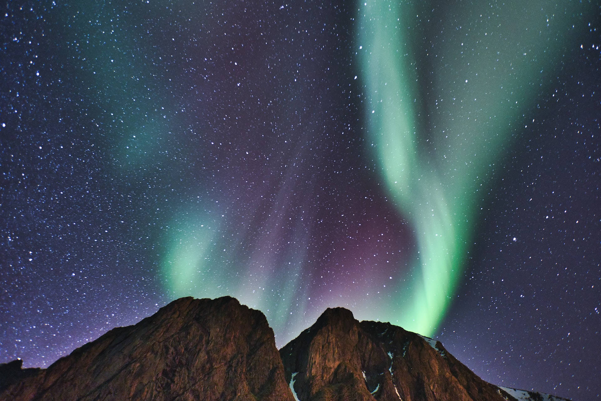 Northern Lights, aurora borealis, starry night sky, Full HD Desktop Wallpaper