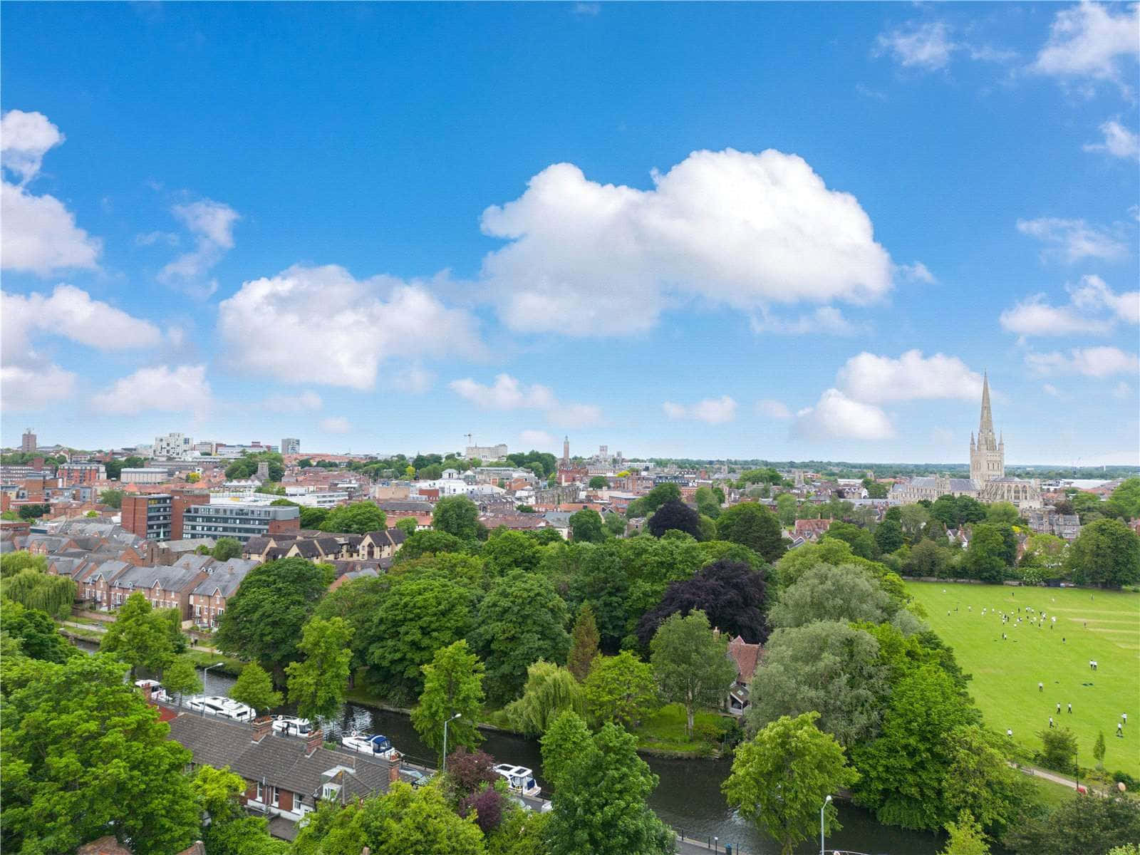 Norwich, cityscape, aerial view, HD Desktop Wallpaper