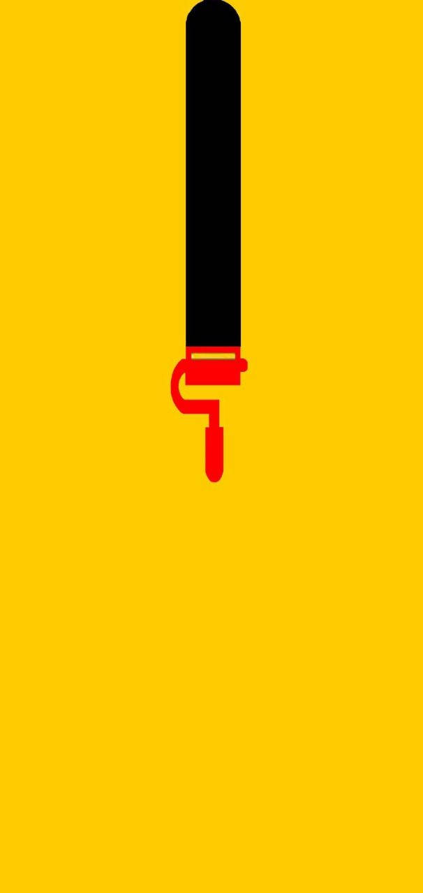 water drop notch, paint roller, black and red, HD Phone Wallpaper