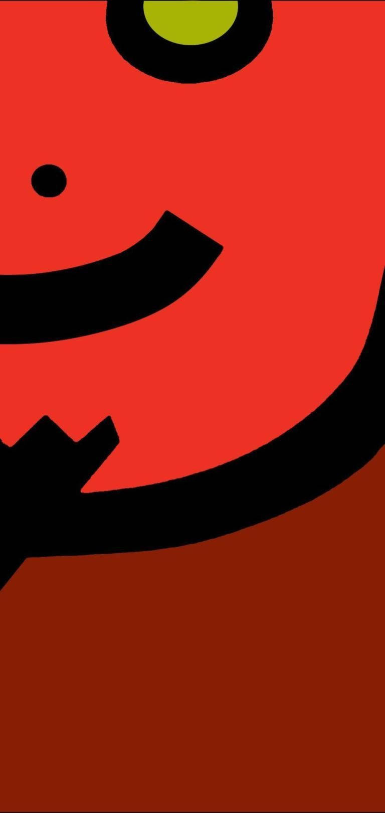water drop notch devil, red cartoon character, green eye, HD Phone Wallpaper