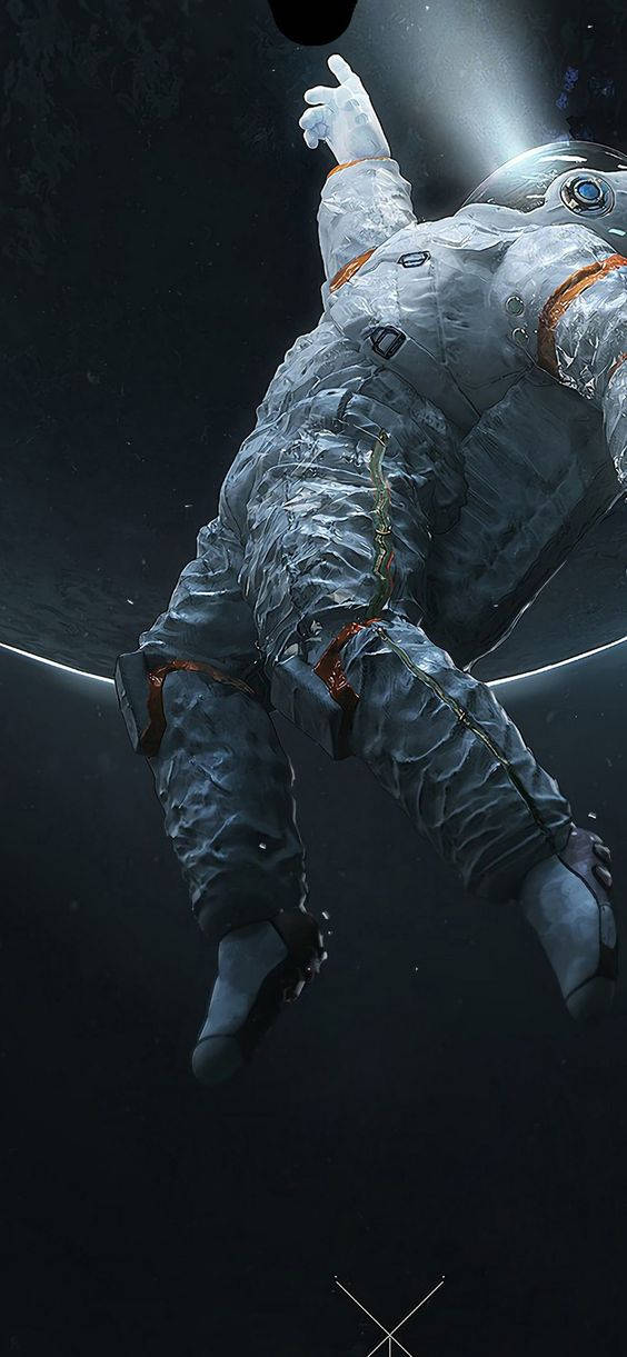 water drop notch, astronaut, starry void, SD Phone Wallpaper