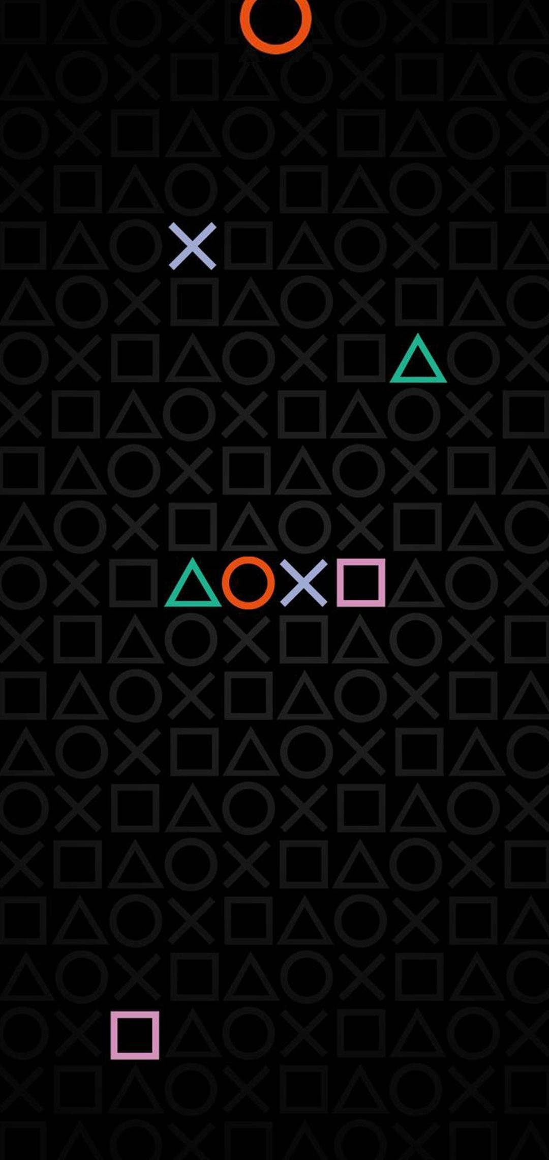 Water Drop Notch, PlayStation buttons, PlayStation controller symbols, Full HD Phone Wallpaper