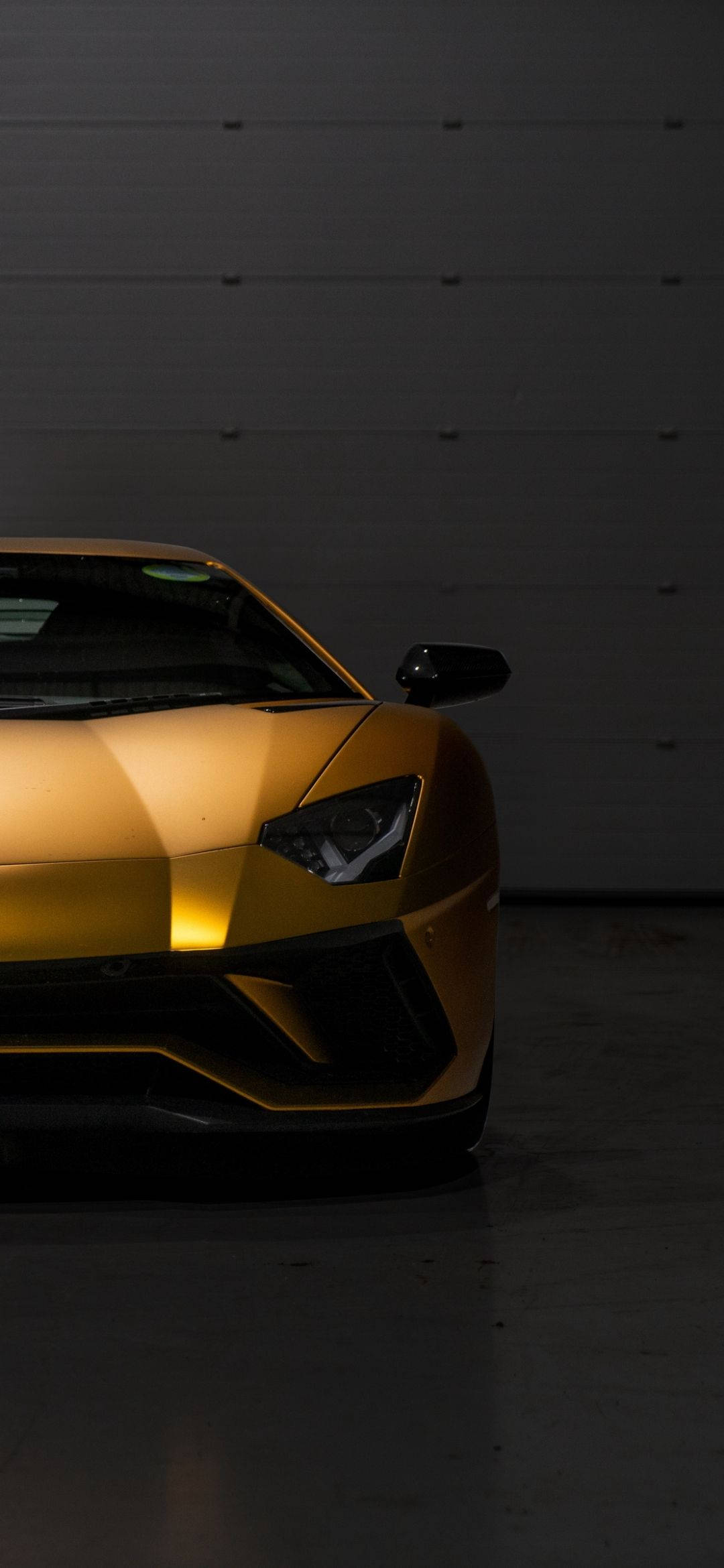 Note 10 Plus, golden sports car, dramatic lighting, Full HD Phone Wallpaper