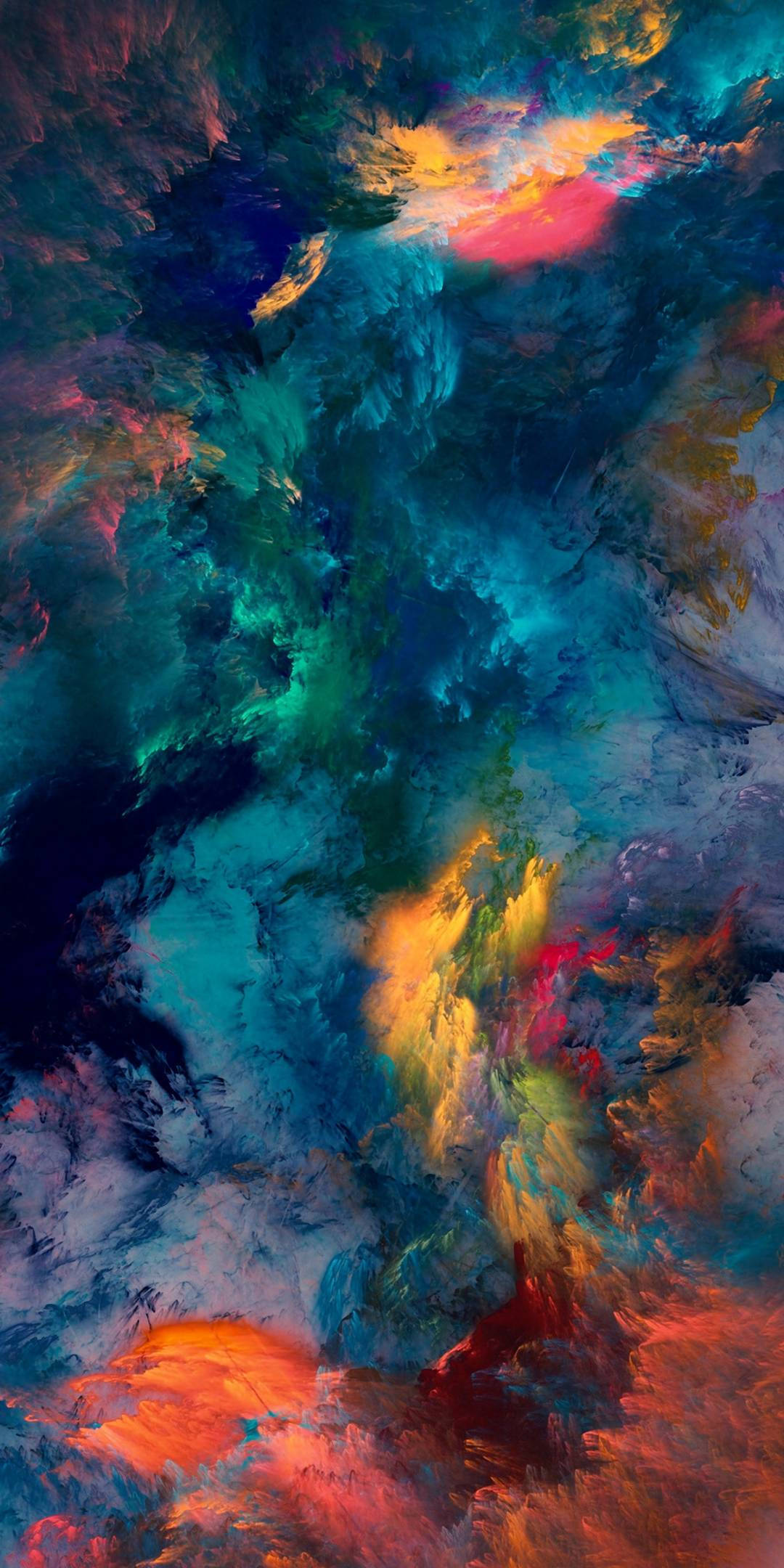 Note 10 Plus, teal, orange, Full HD Phone Wallpaper