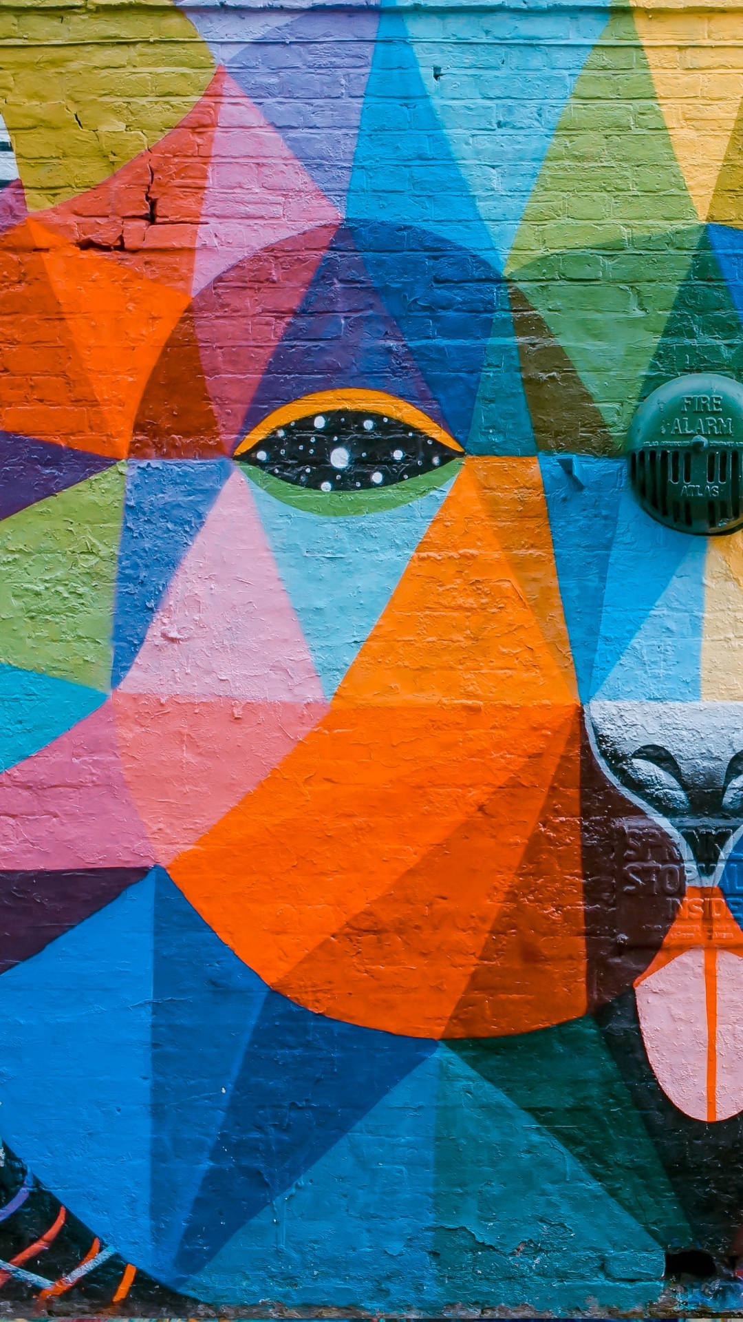 Note 10 Plus, geometric graffiti, stylized dog face, Full HD Phone Wallpaper