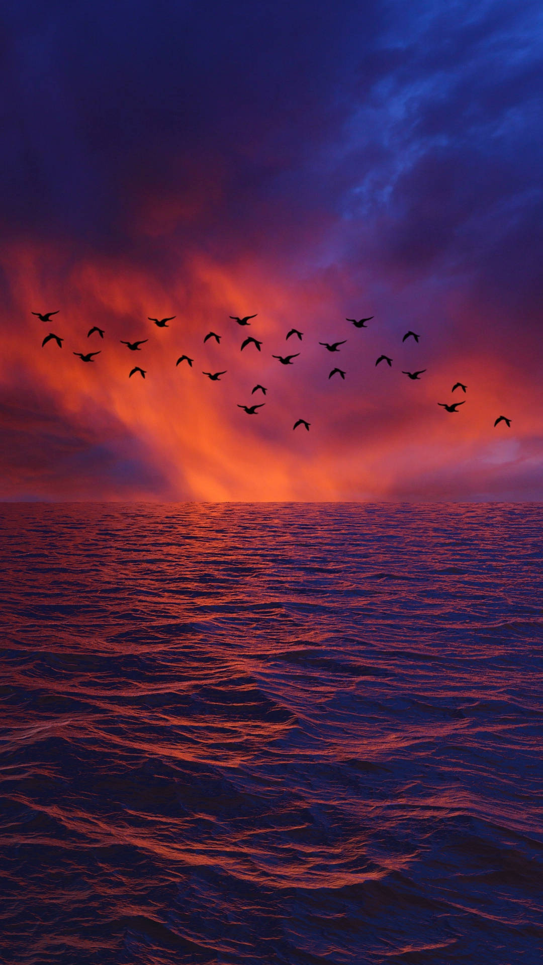 Note 10 Plus, Ocean Sunset, fiery orange, Full HD Phone Wallpaper