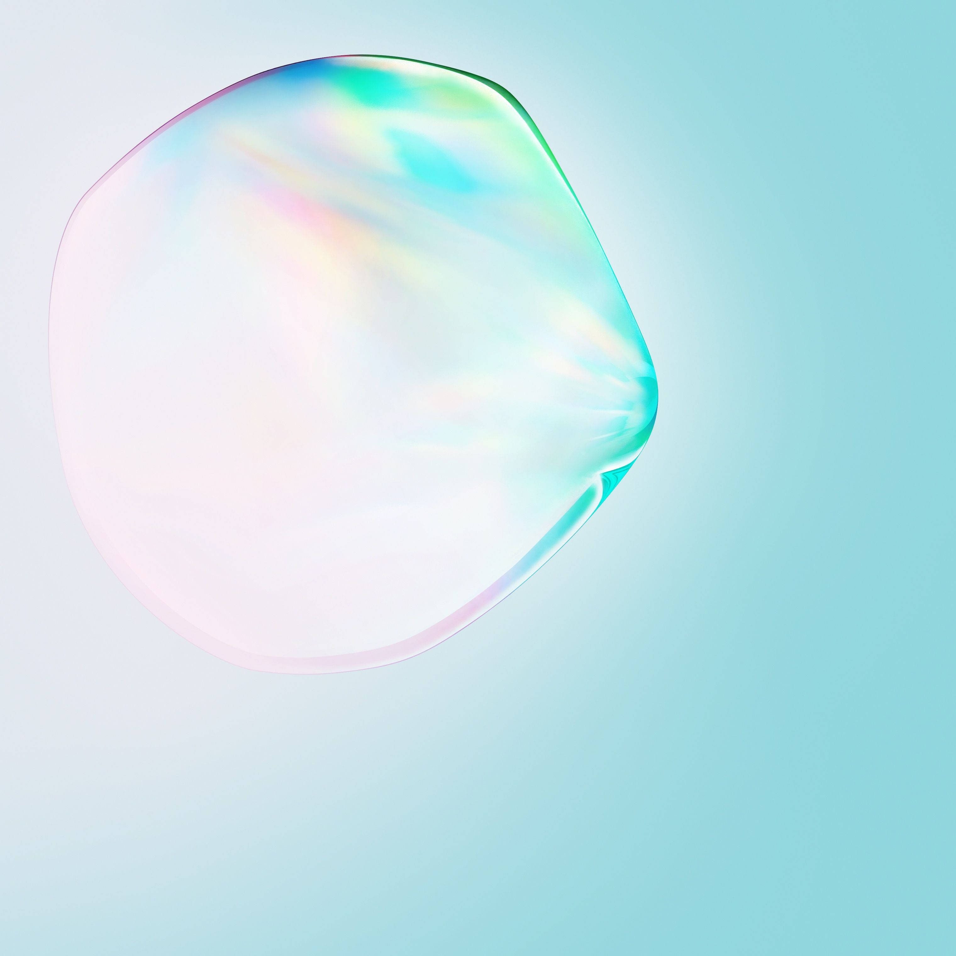 Note 10, water drop, green, 2K Desktop Wallpaper